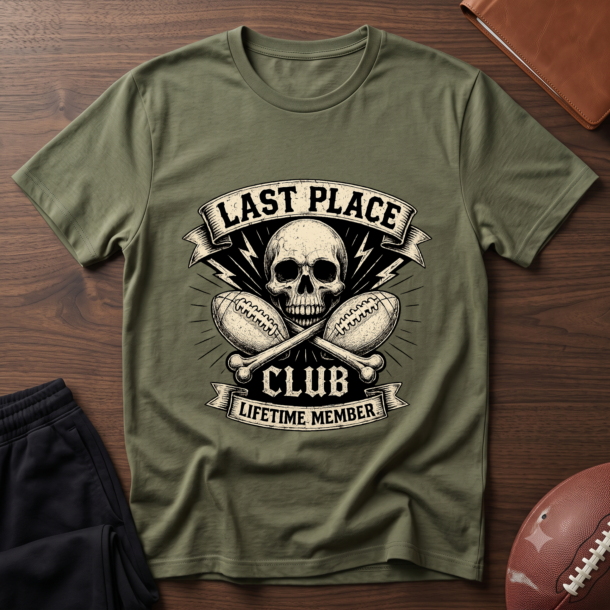 Last Place Club Skull T-Shirt — Funny Retro Sports Loser Graphic Tee