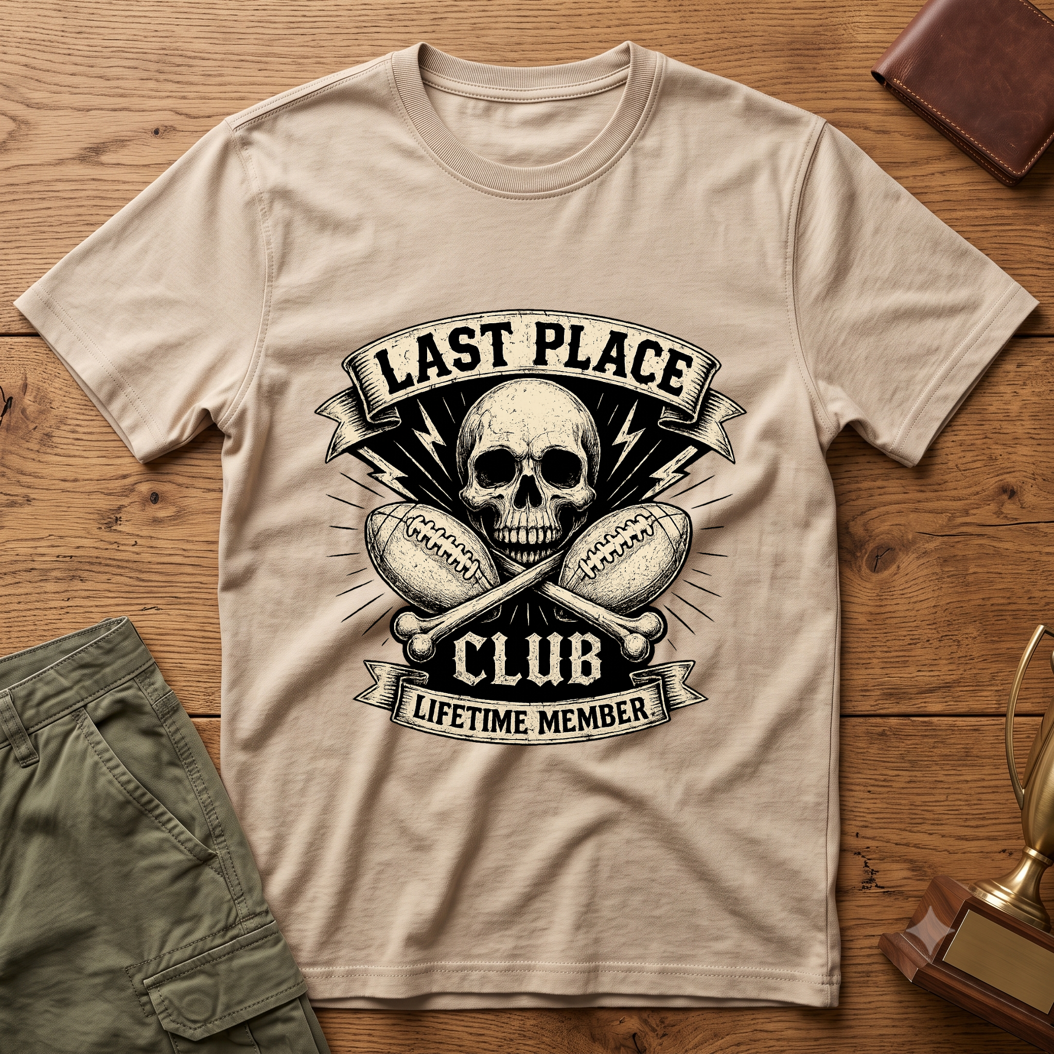 Last Place Club Skull T-Shirt — Funny Retro Sports Loser Graphic Tee