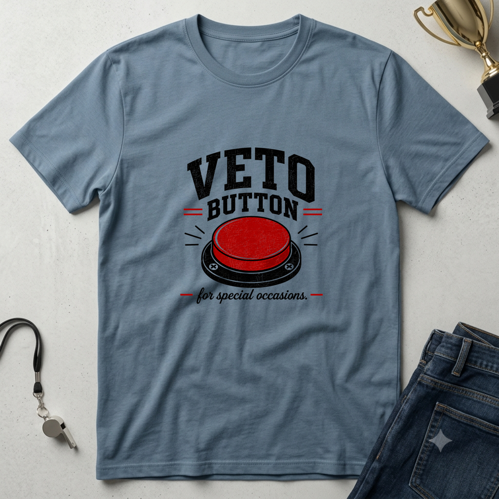 Veto Button T-Shirt — Funny Fantasy Football Tee