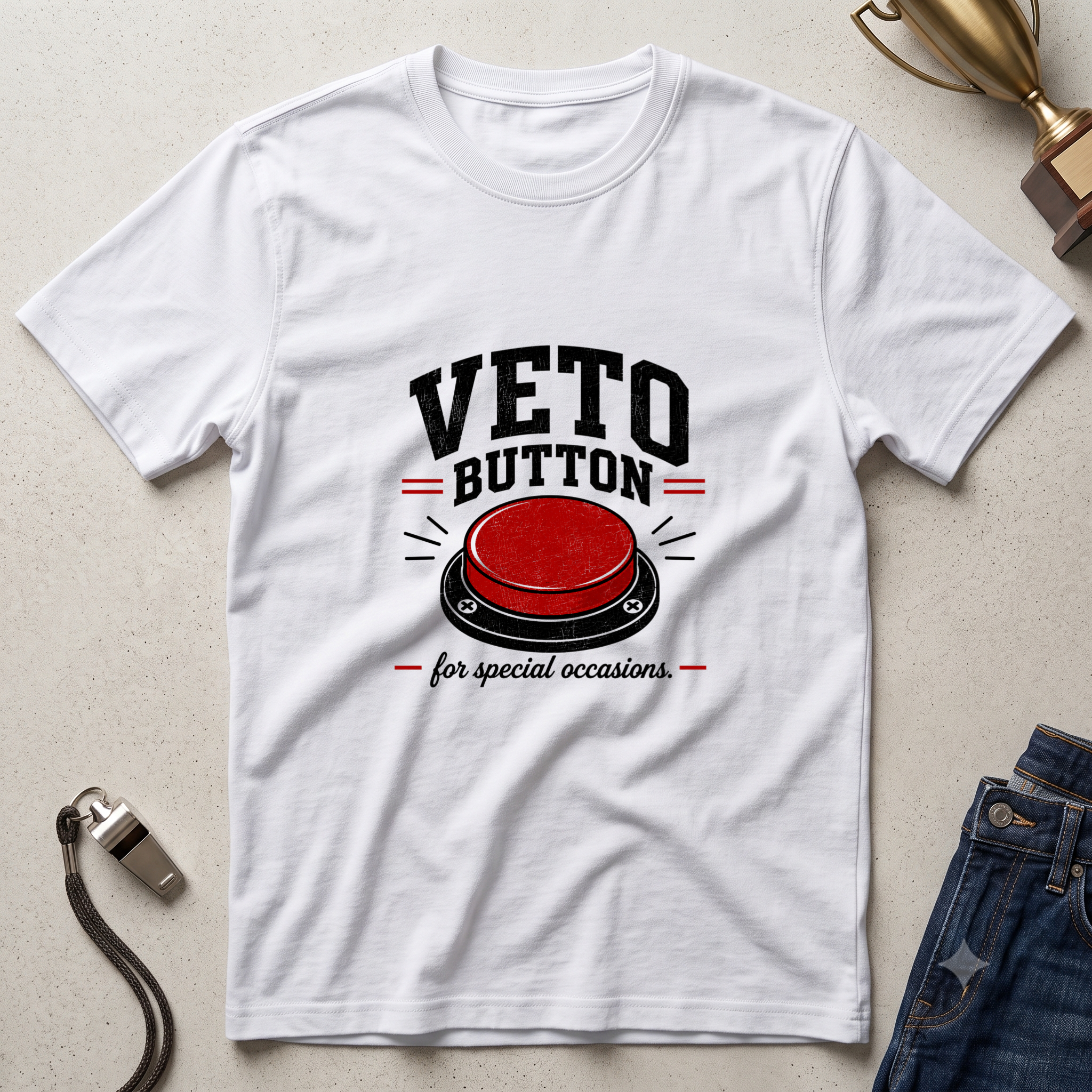 Veto Button T-Shirt — Funny Fantasy Football Tee