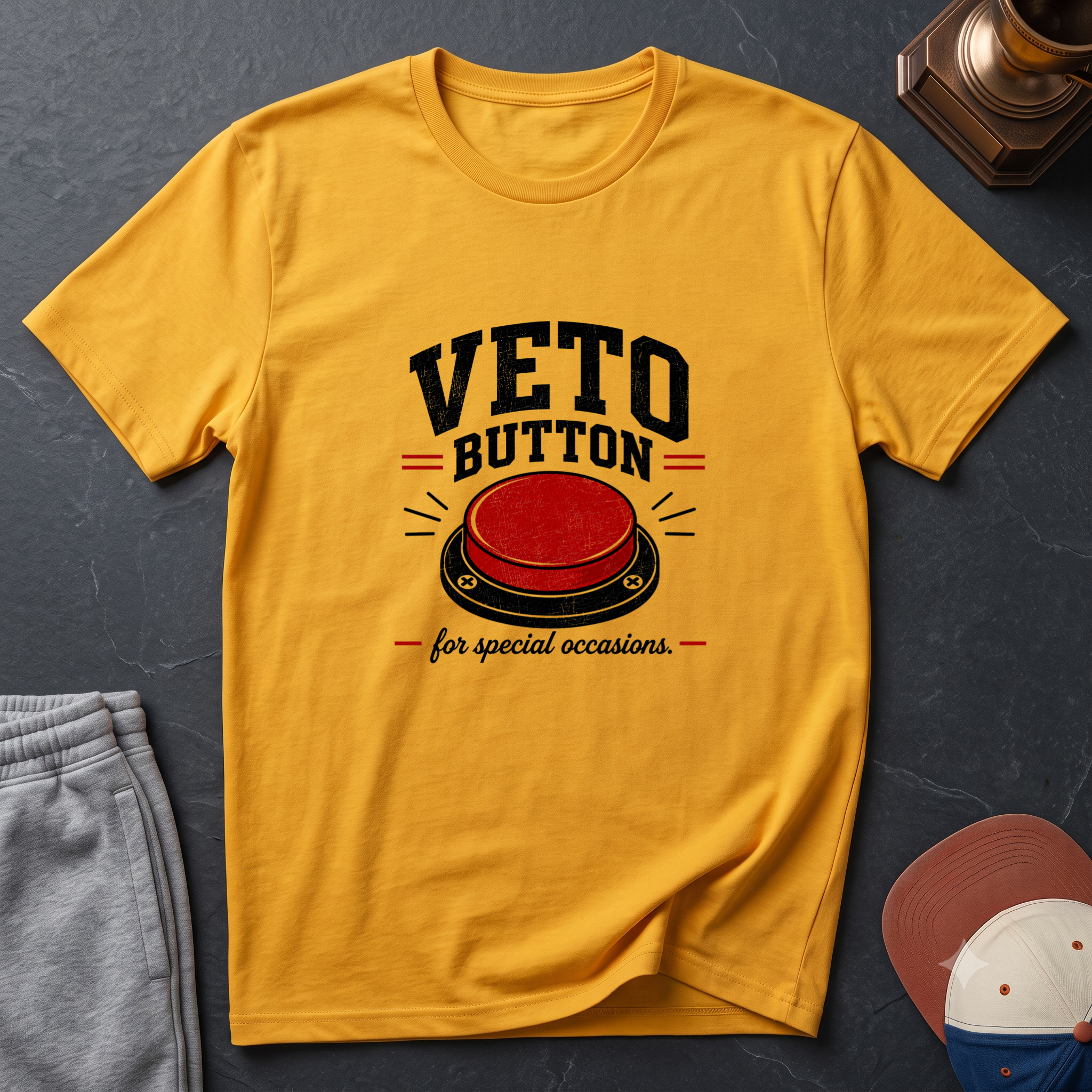 Veto Button T-Shirt — Funny Fantasy Football Tee