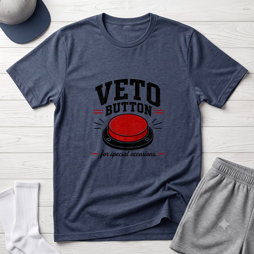 Veto Button T-Shirt — Funny Fantasy Football Tee
