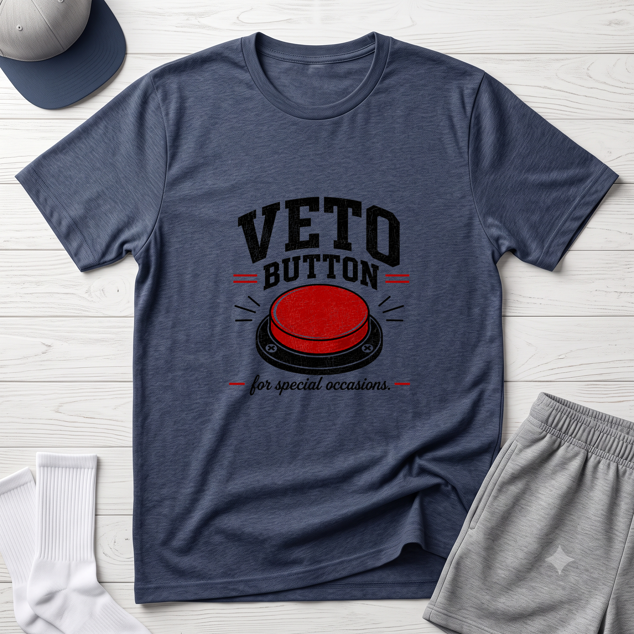 Veto Button T-Shirt — Funny Fantasy Football Tee