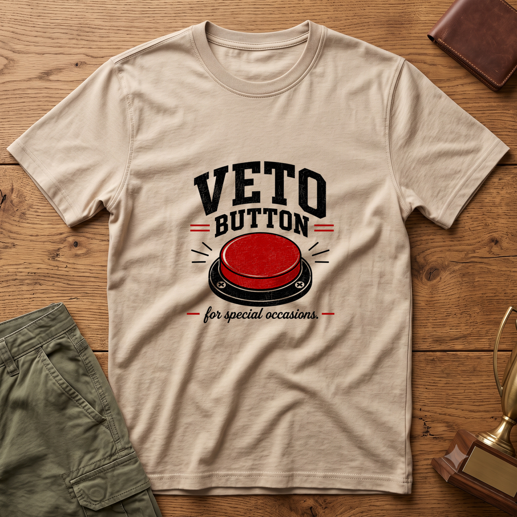 Veto Button T-Shirt — Funny Fantasy Football Tee
