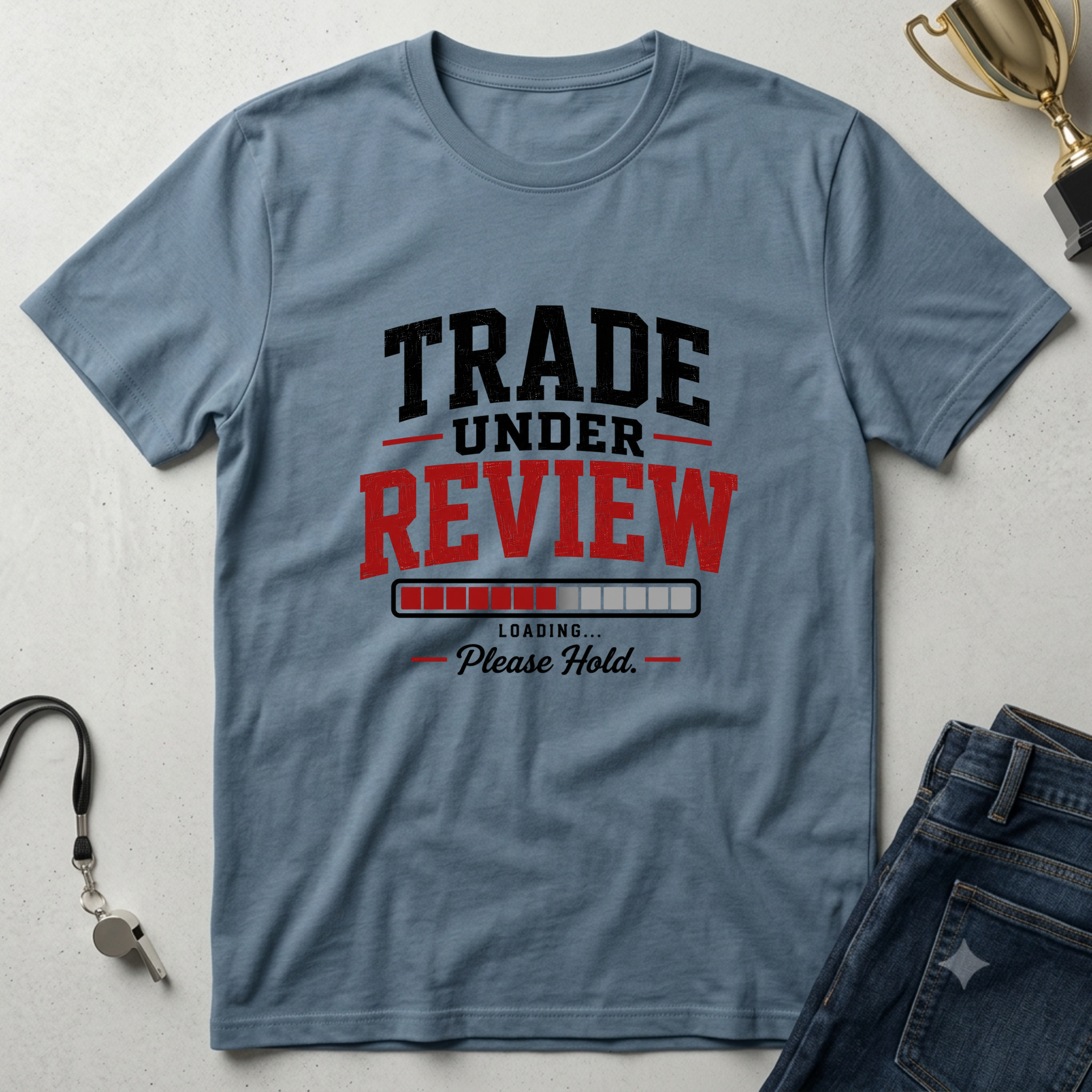 Trade Under Review T-Shirt — "Please Hold" Fantasy Football Tee