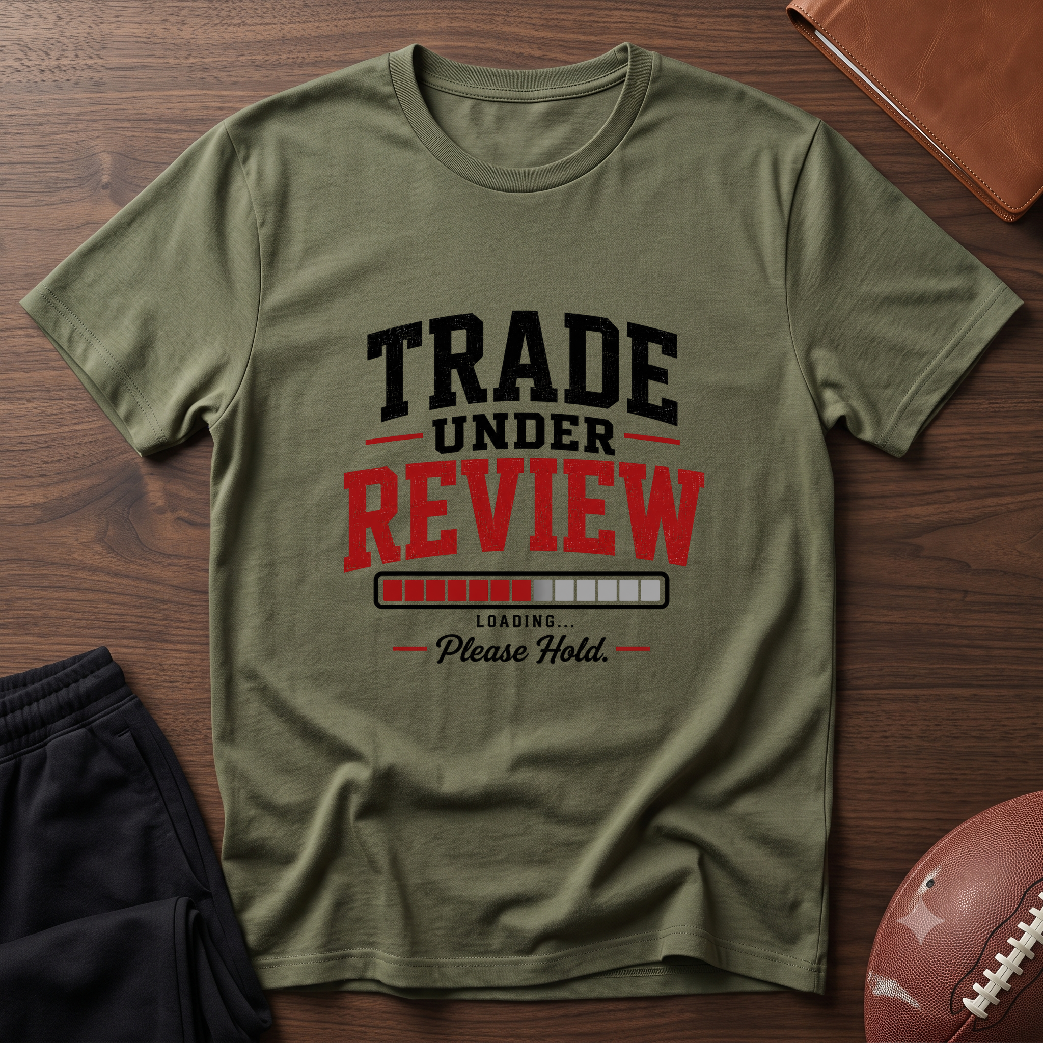 Trade Under Review T-Shirt — "Please Hold" Fantasy Football Tee