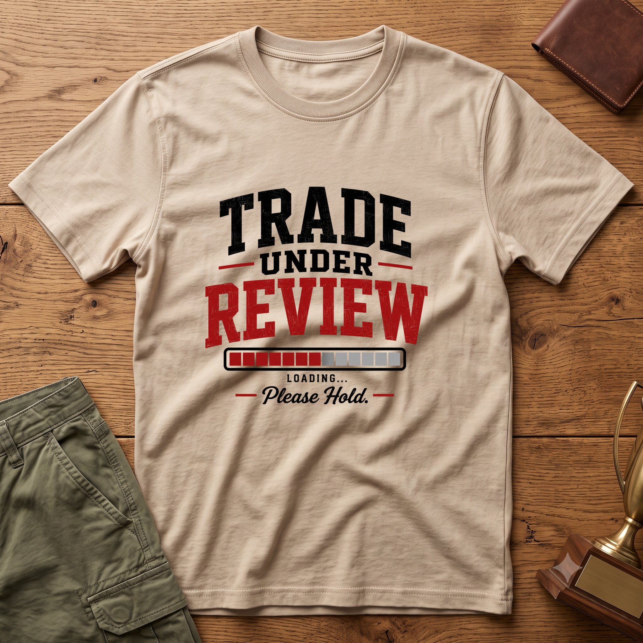 Trade Under Review T-Shirt — "Please Hold" Fantasy Football Tee