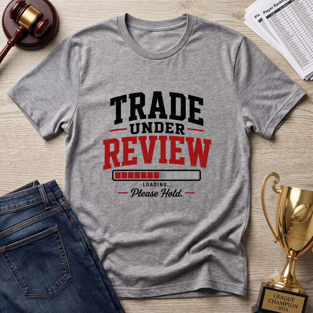 Trade Under Review T-Shirt — "Please Hold" Fantasy Football Tee