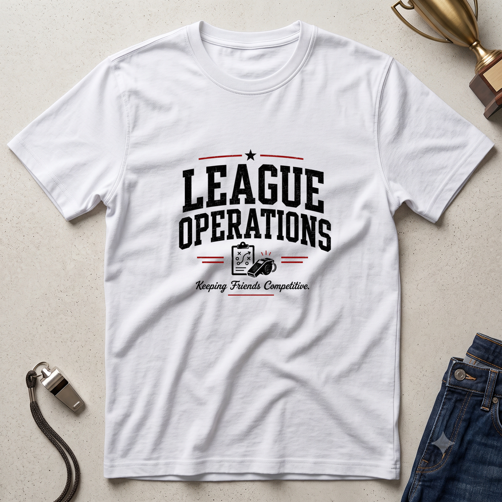 League Operations T‑Shirt — 'Keeping Friends Competitive' Vintage Sports Tee
