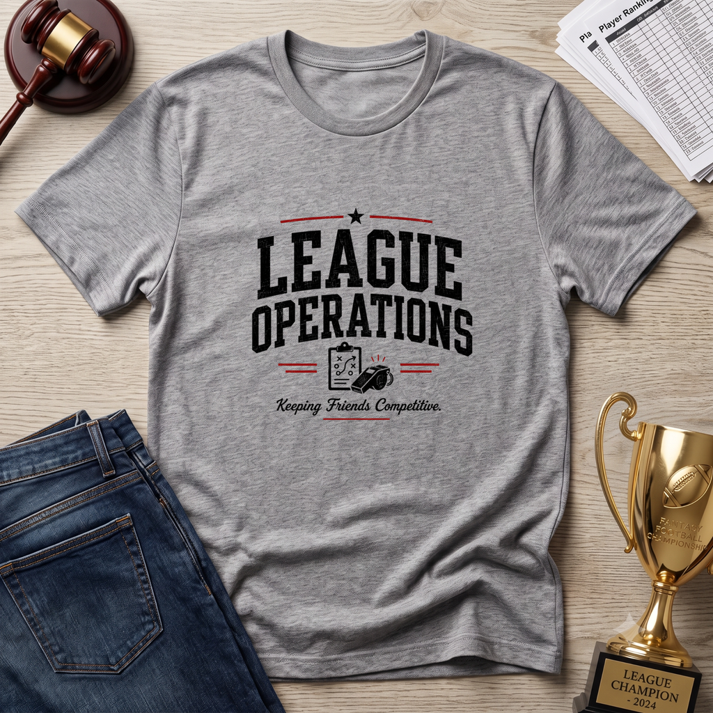 League Operations T‑Shirt — 'Keeping Friends Competitive' Vintage Sports Tee