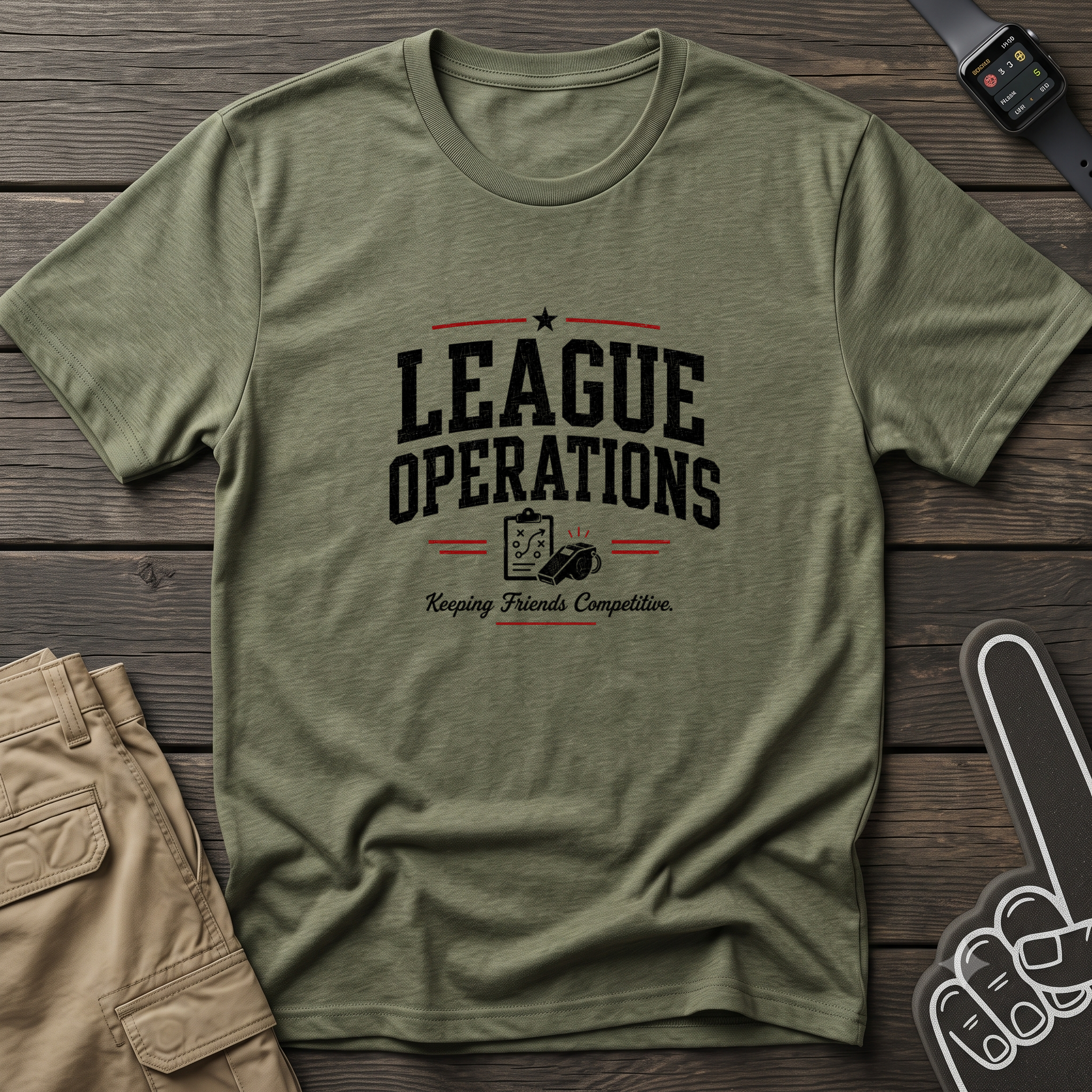 League Operations T‑Shirt — 'Keeping Friends Competitive' Vintage Sports Tee