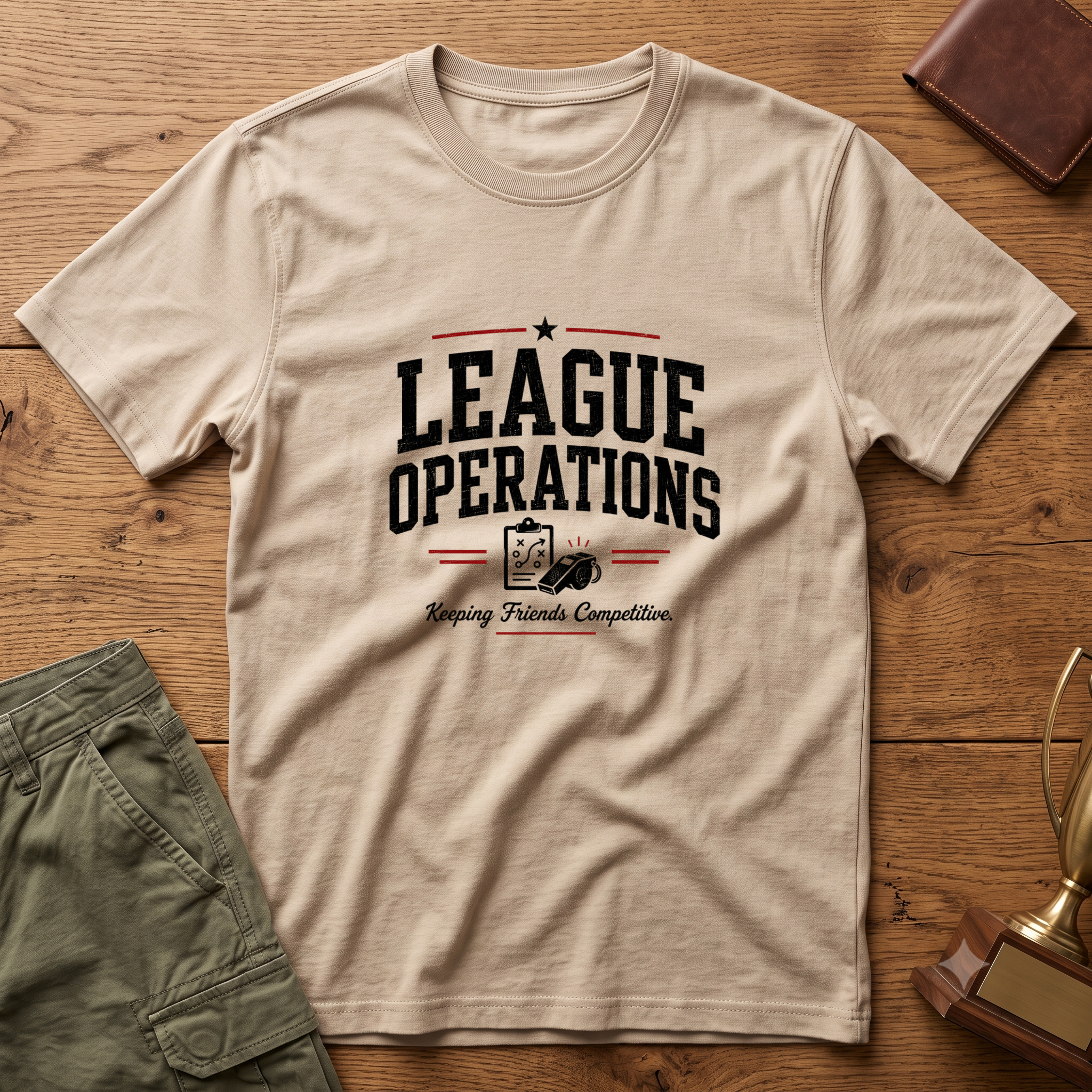 League Operations T‑Shirt — 'Keeping Friends Competitive' Vintage Sports Tee