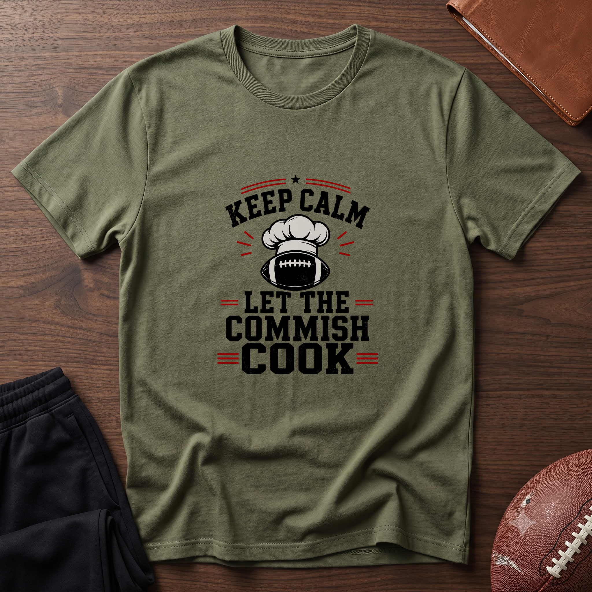 Keep Calm Let the Commish Cook T-Shirt - Fantasy Football