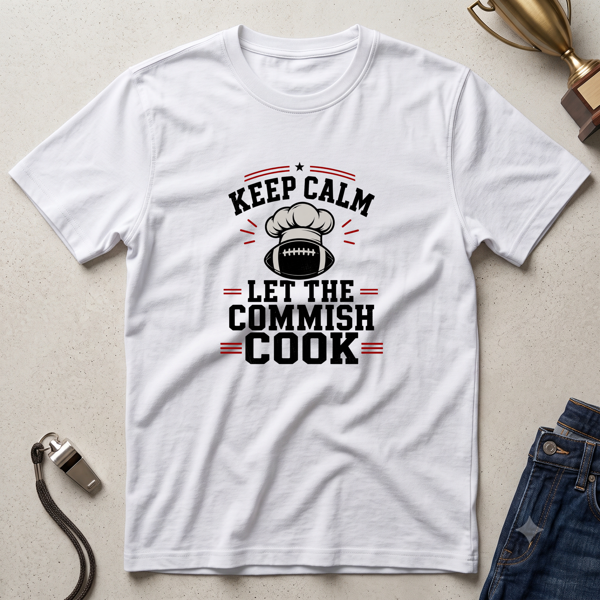 Keep Calm Let the Commish Cook T-Shirt - Fantasy Football