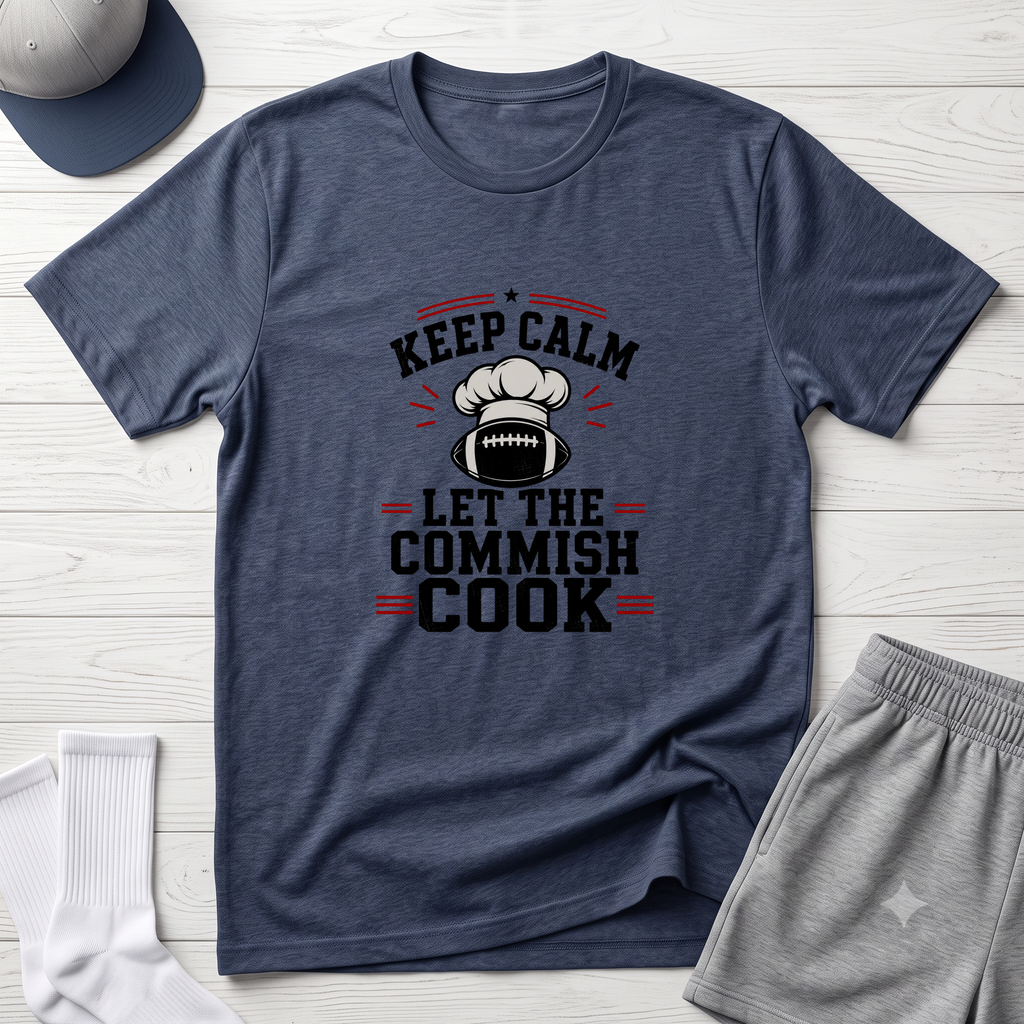 Keep Calm Let the Commish Cook T-Shirt - Fantasy Football
