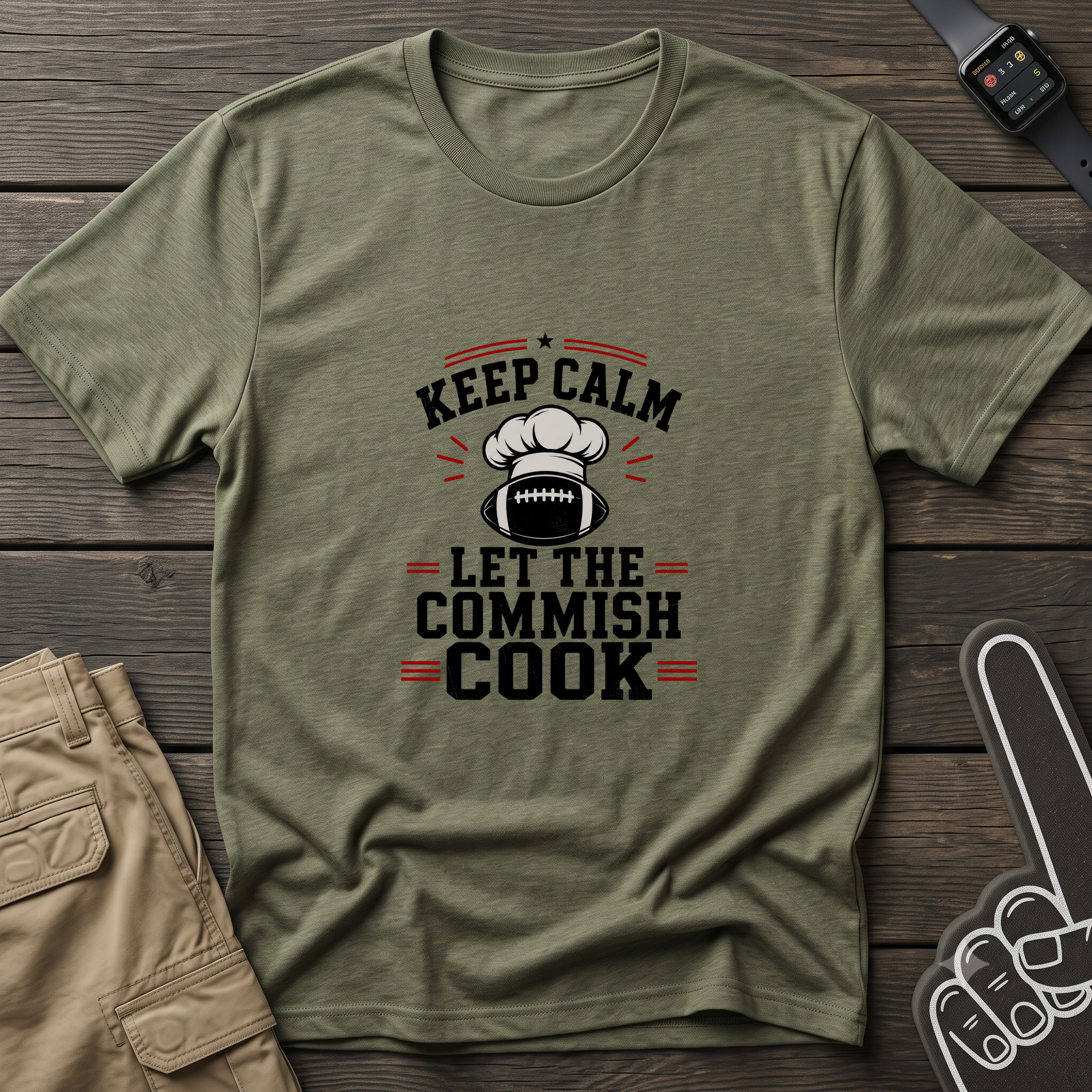 Keep Calm Let the Commish Cook T-Shirt - Fantasy Football