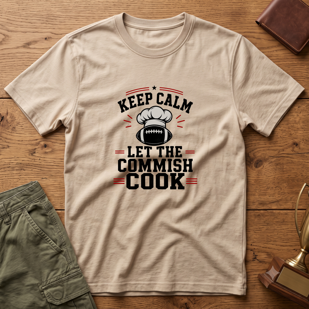 Keep Calm Let the Commish Cook T-Shirt - Fantasy Football