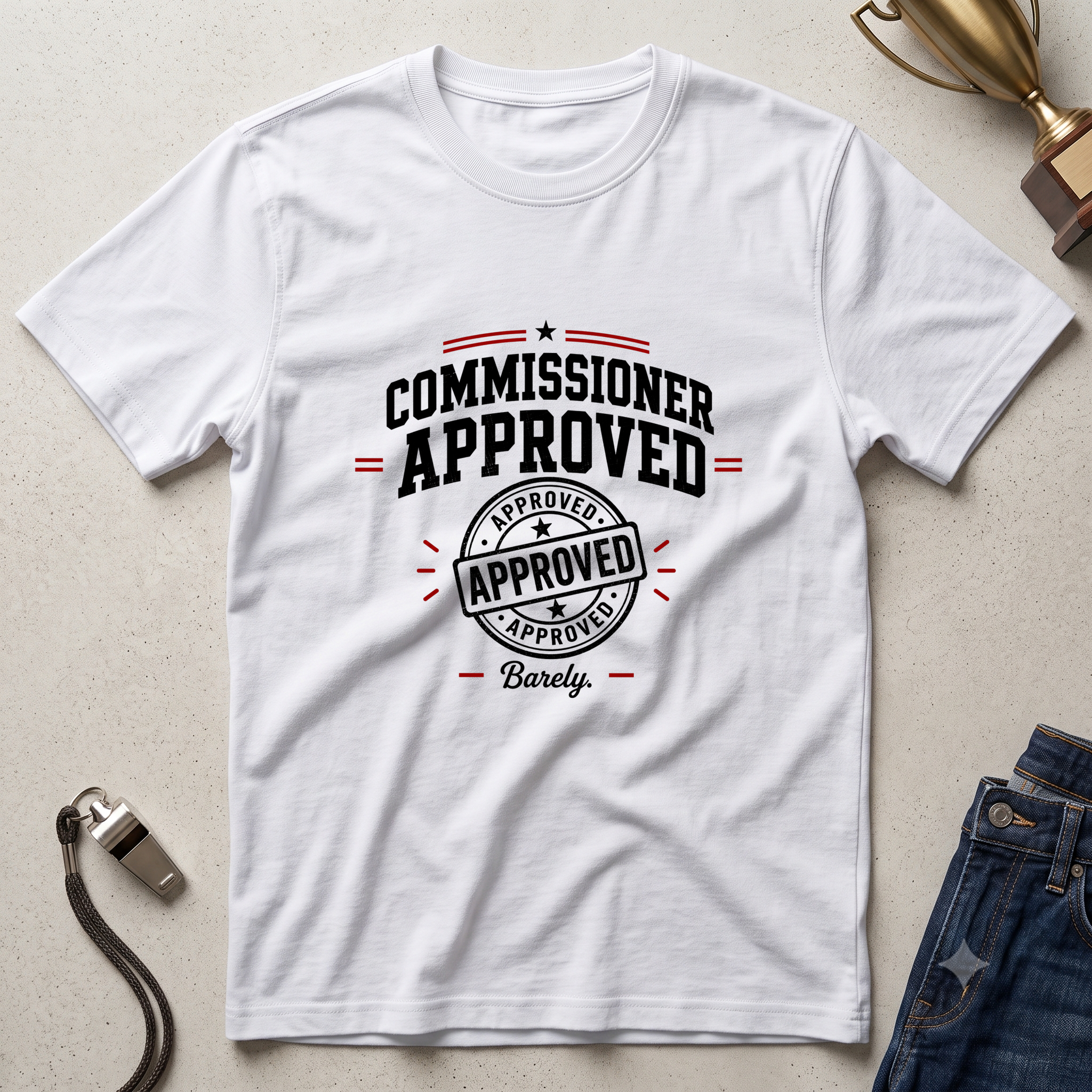 Commissioner Approved Fantasy Football T-Shirt — Vintage Seal Graphic Tee