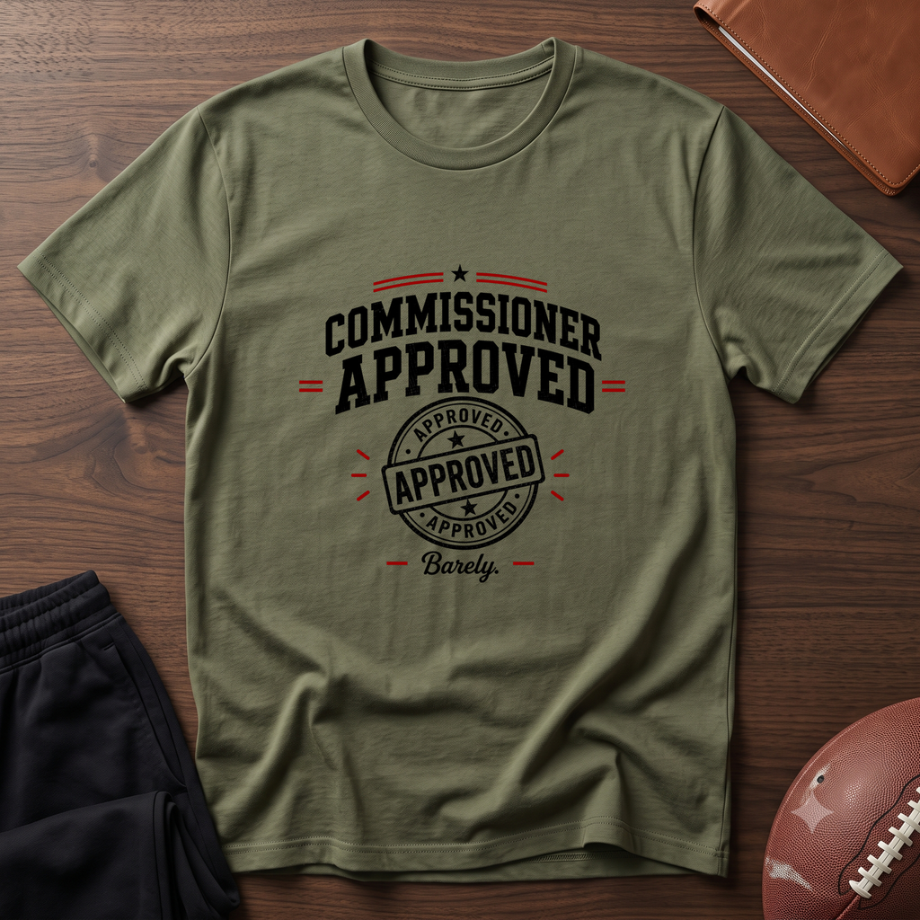 Commissioner Approved Fantasy Football T-Shirt — Vintage Seal Graphic Tee