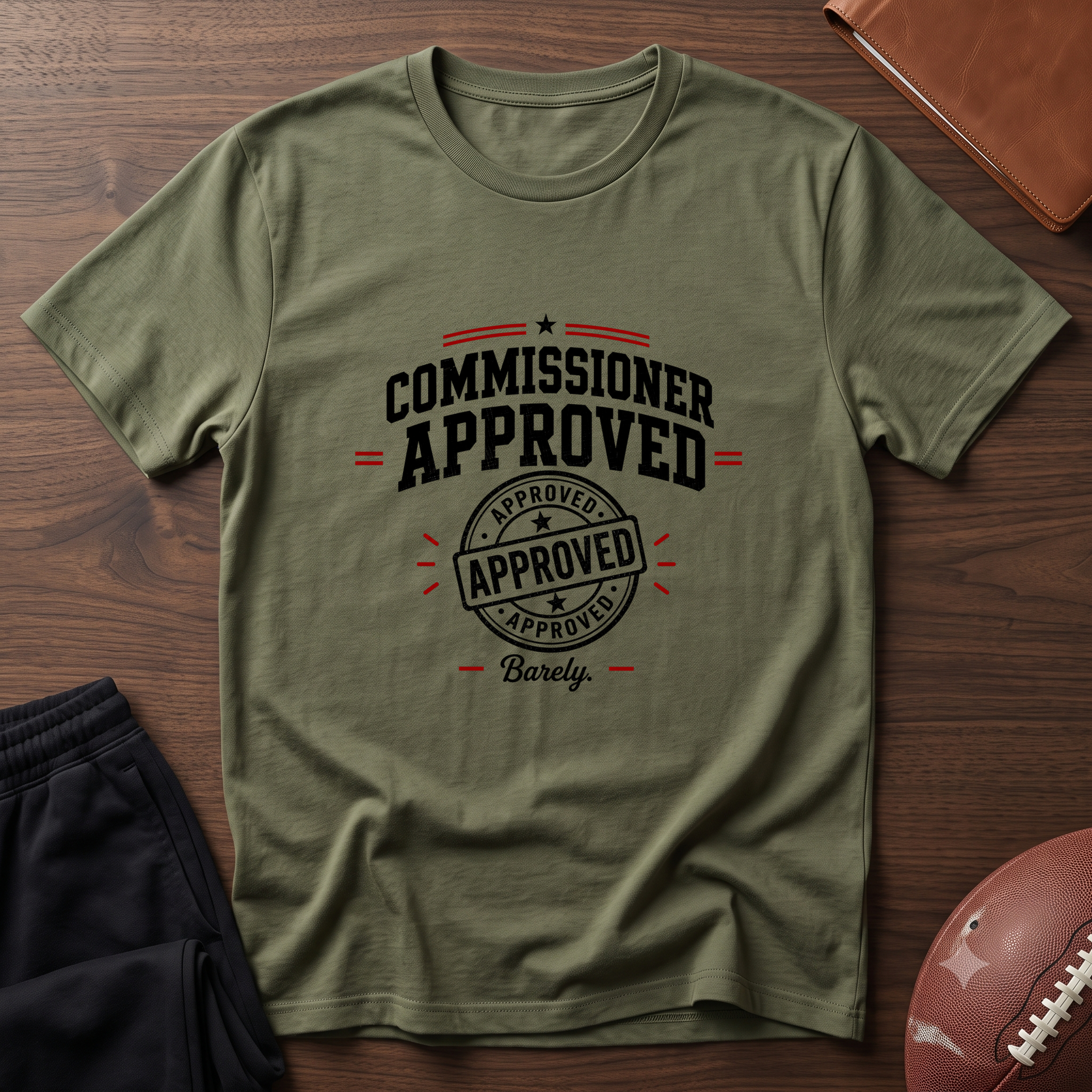 Commissioner Approved Fantasy Football T-Shirt — Vintage Seal Graphic Tee