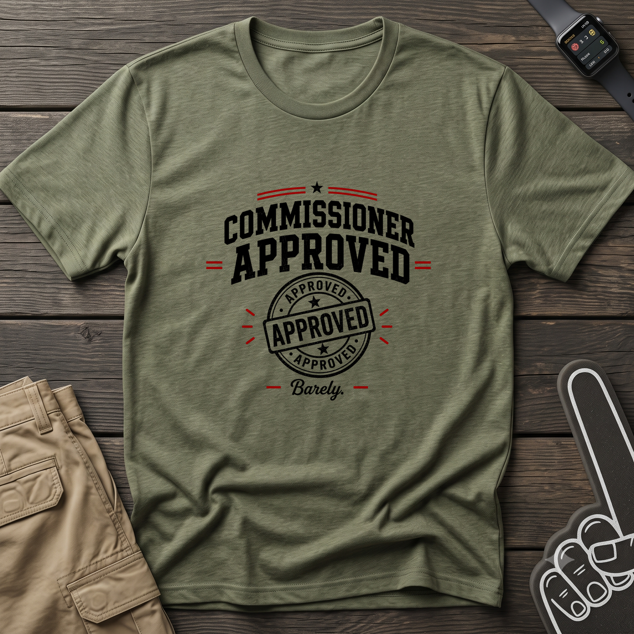 Commissioner Approved Fantasy Football T-Shirt — Vintage Seal Graphic Tee