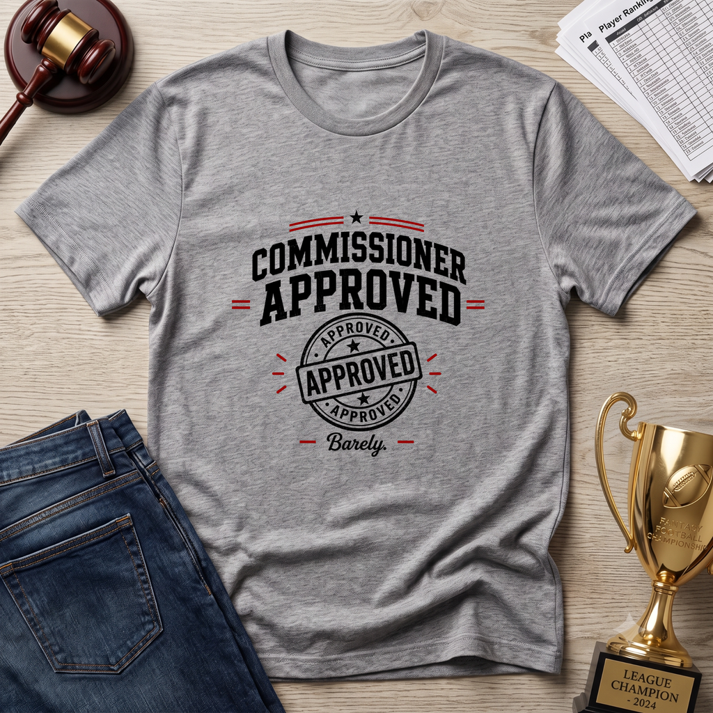 Commissioner Approved Fantasy Football T-Shirt — Vintage Seal Graphic Tee