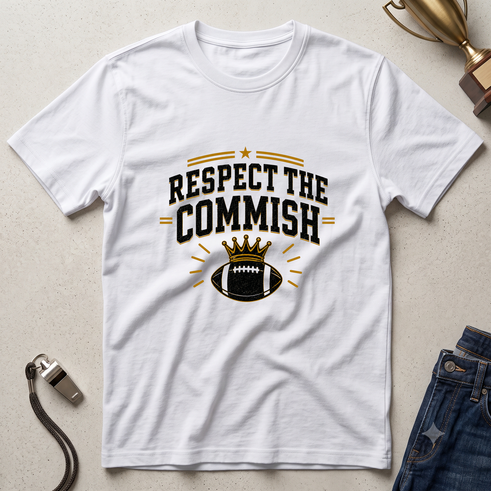 Respect The Commish T‑Shirt — Football Commissioner Humor Tee