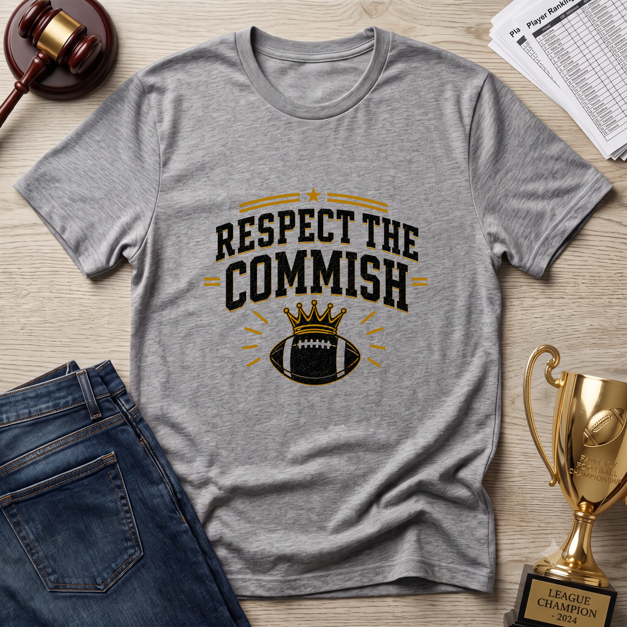 Respect The Commish T‑Shirt — Football Commissioner Humor Tee