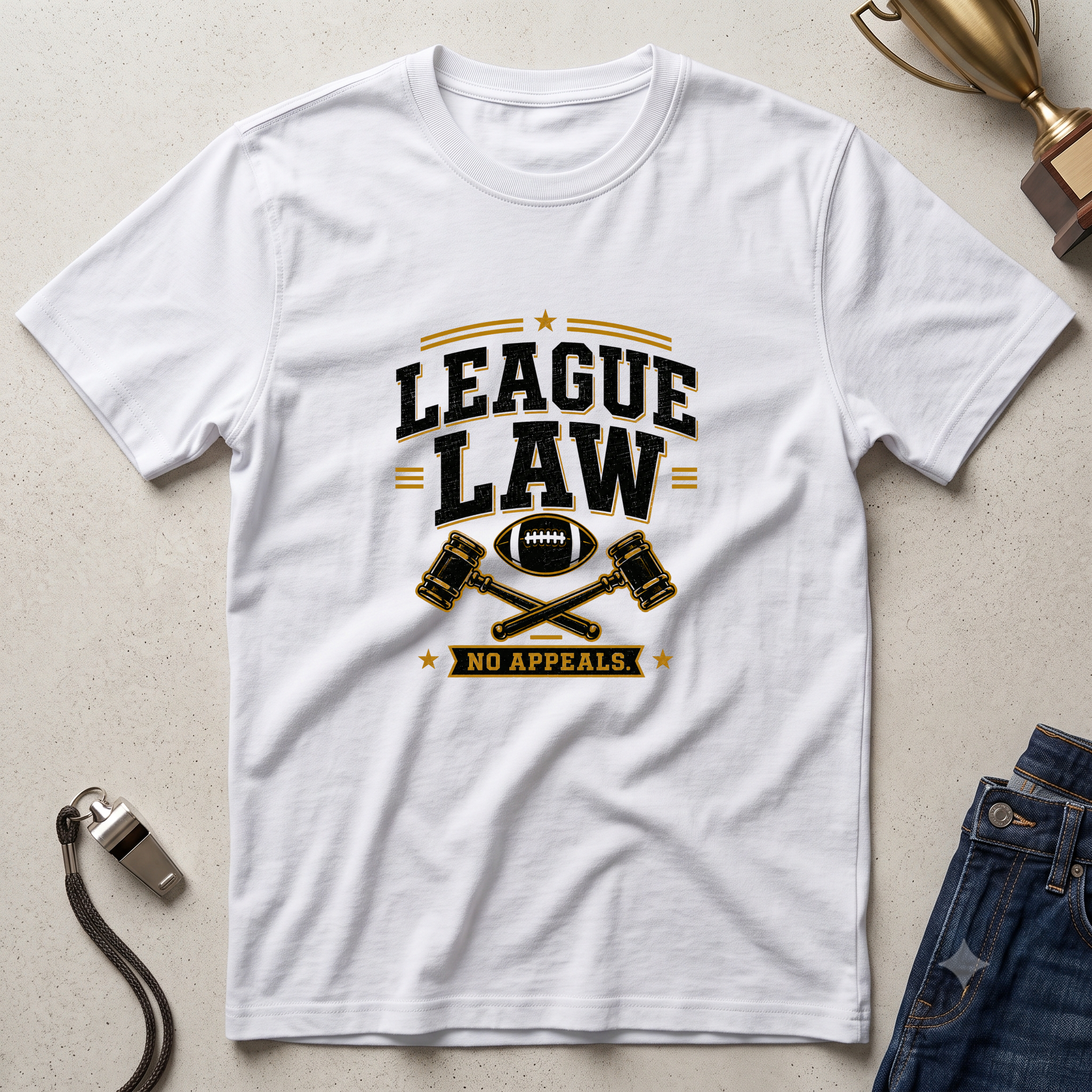 League Law T-Shirt – Football Referee & No Apologies Gridiron Tee