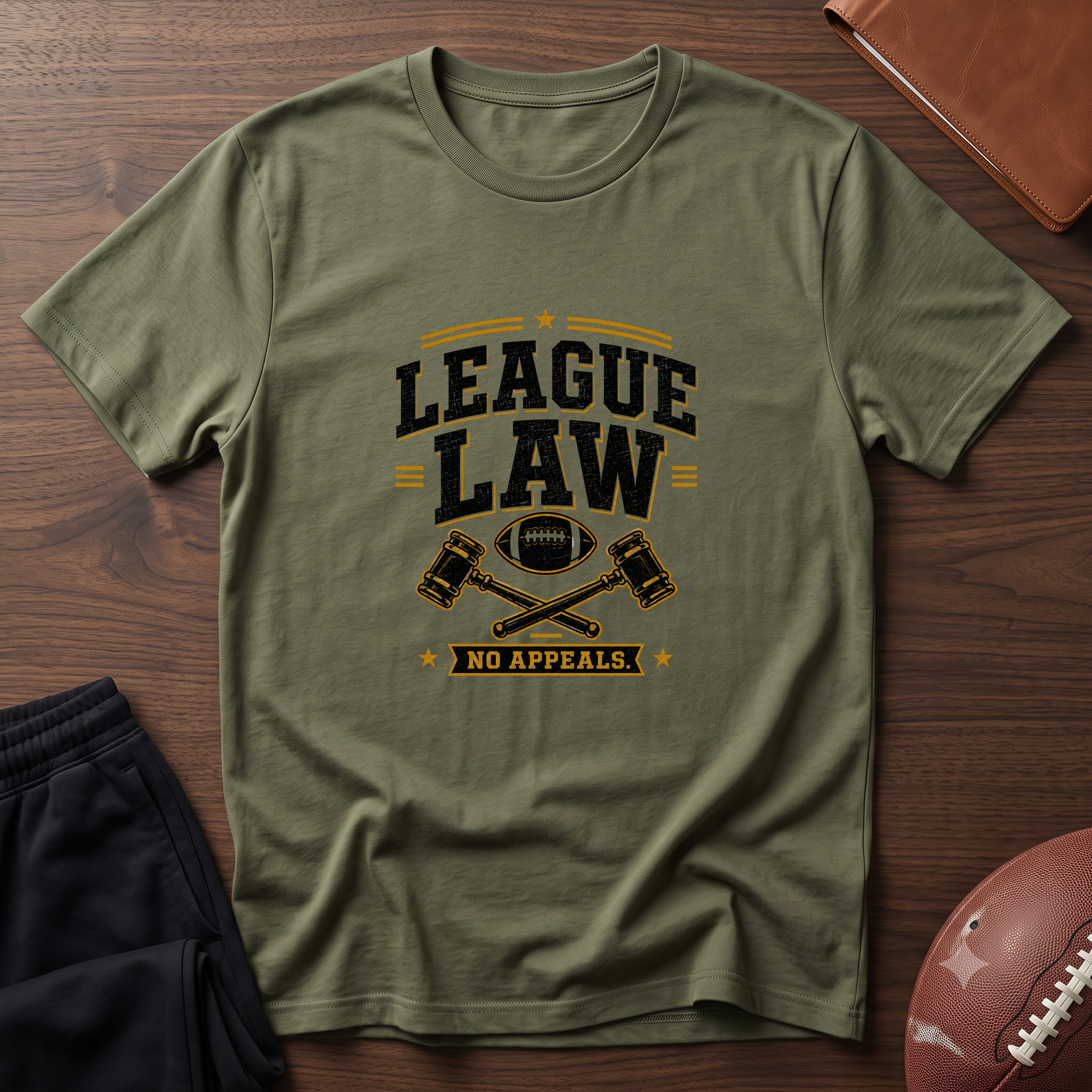 League Law T-Shirt – Football Referee & No Apologies Gridiron Tee