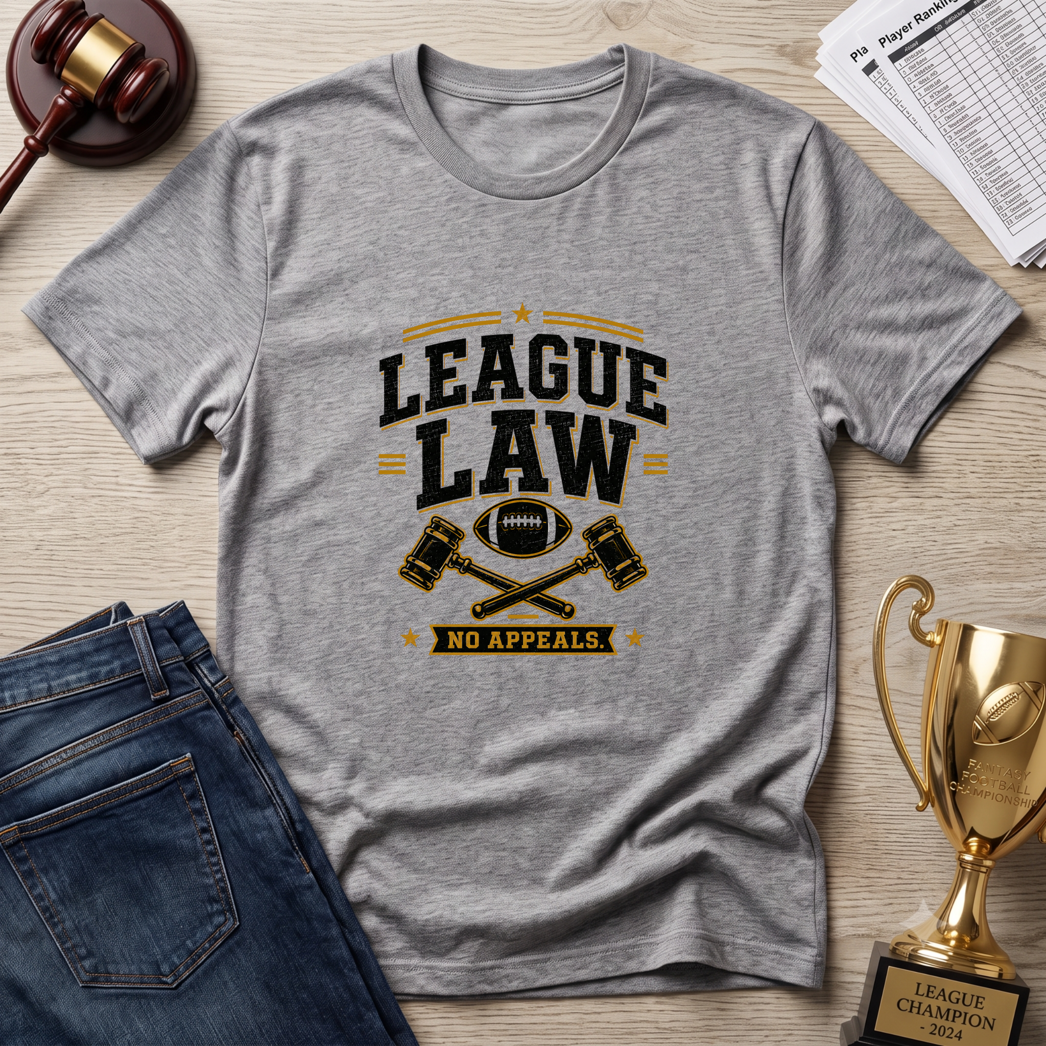 League Law T-Shirt – Football Referee & No Apologies Gridiron Tee