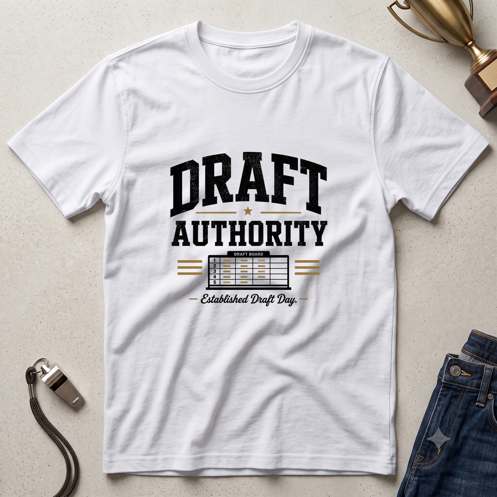 Draft Authority Fantasy Football T‑Shirt – Established Draft Day Football Tee