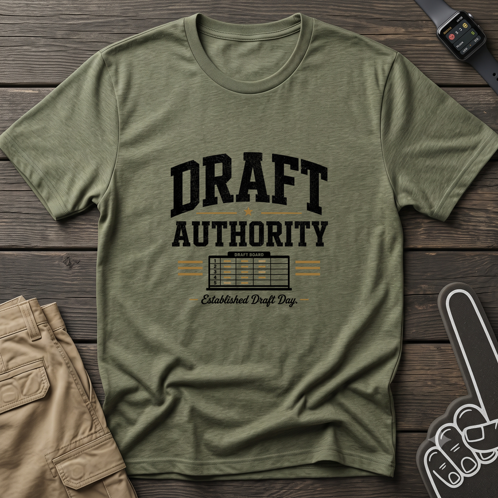 Draft Authority Fantasy Football T‑Shirt – Established Draft Day Football Tee