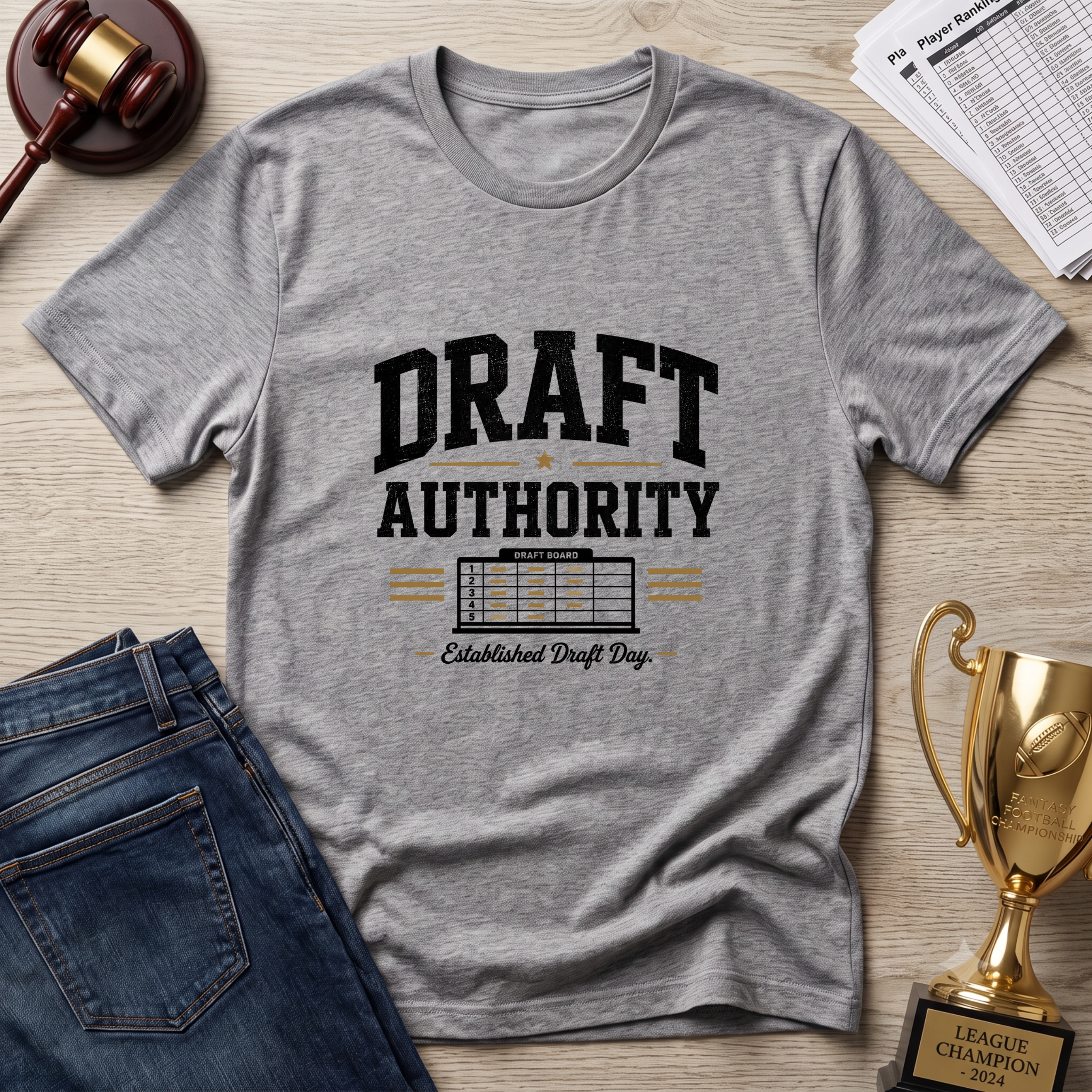 Draft Authority Fantasy Football T‑Shirt – Established Draft Day Football Tee