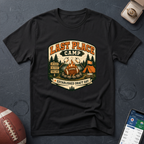 Last Place Camp Fantasy Football T-Shirt — Funny Camping Graphic Tee with Campfire