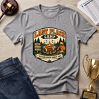 Last Place Camp Fantasy Football T-Shirt — Funny Camping Graphic Tee with Campfire