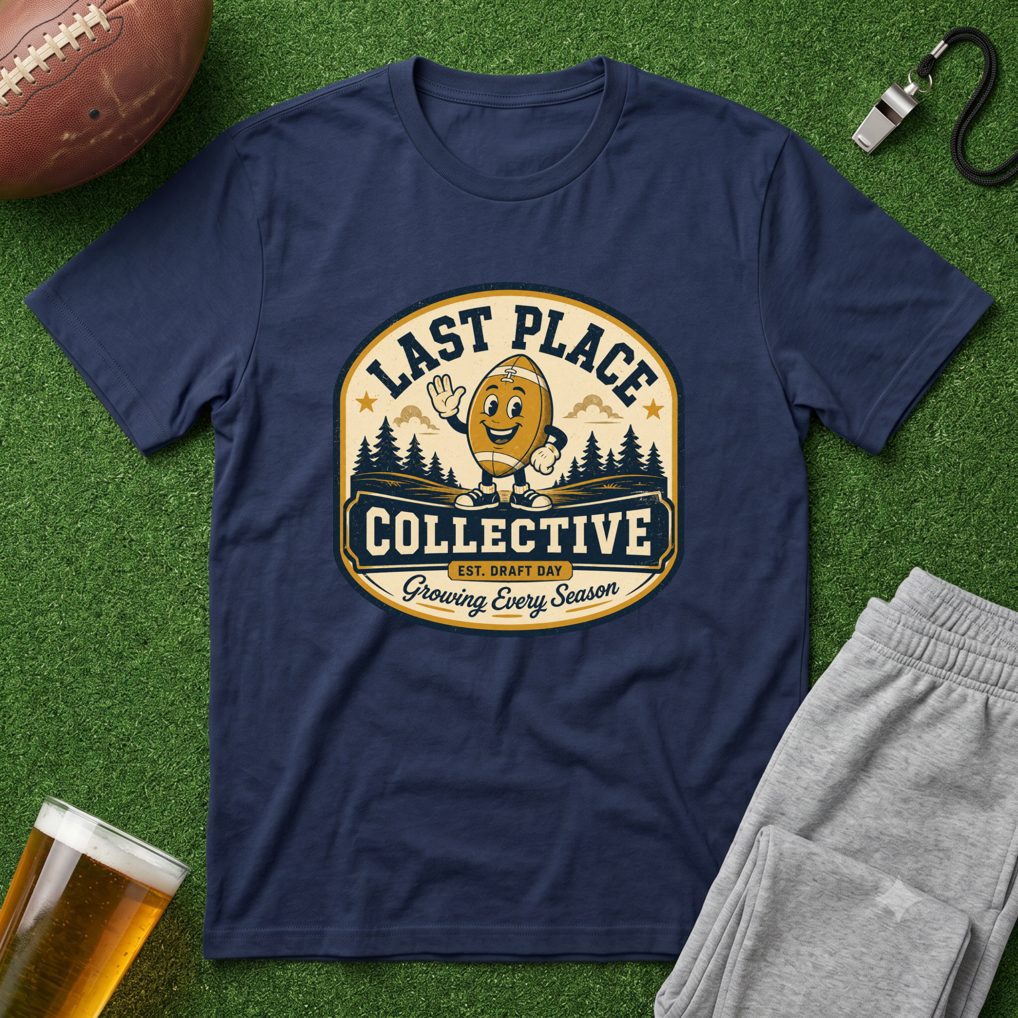 Last Place Collective Fantasy Football T-Shirt — Vintage Football Mascot Tee