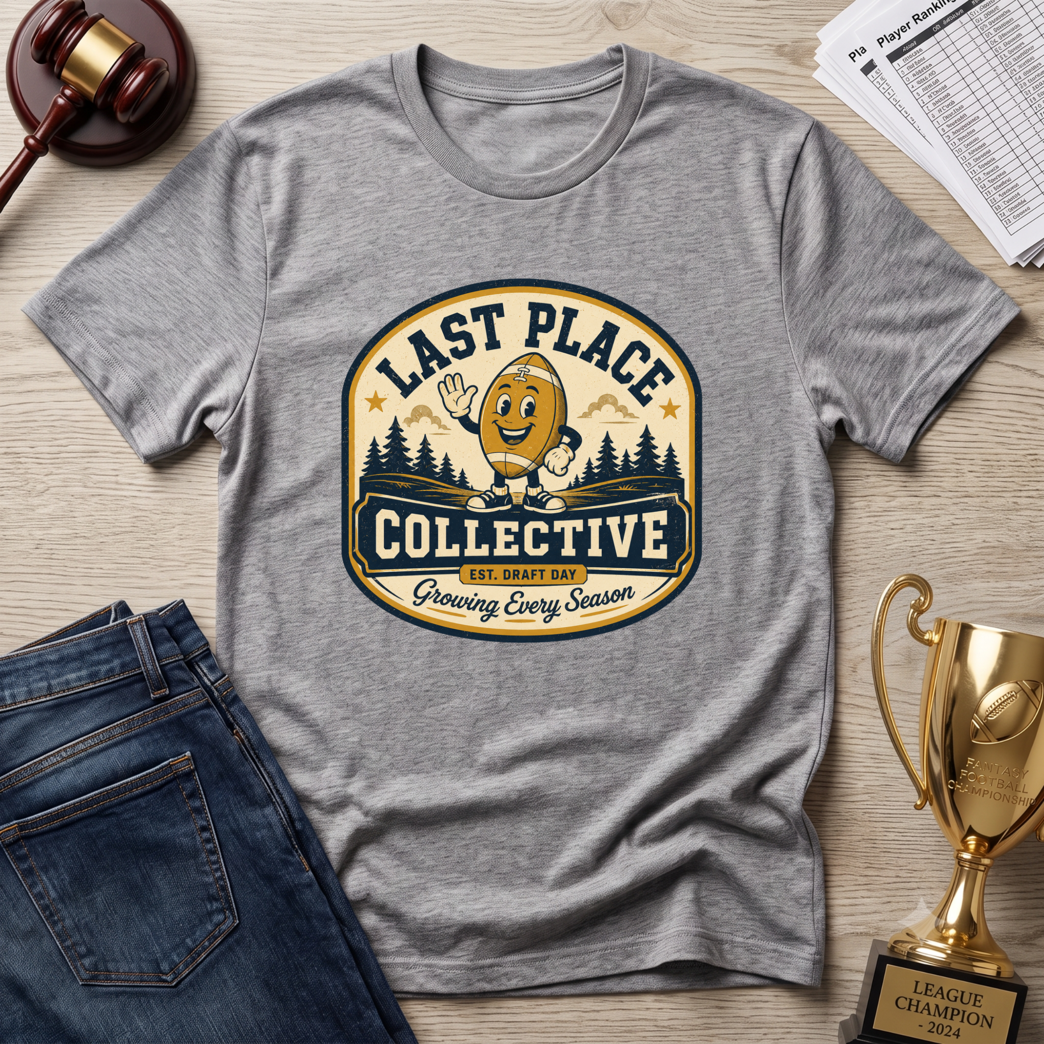 Last Place Collective Fantasy Football T-Shirt — Vintage Football Mascot Tee