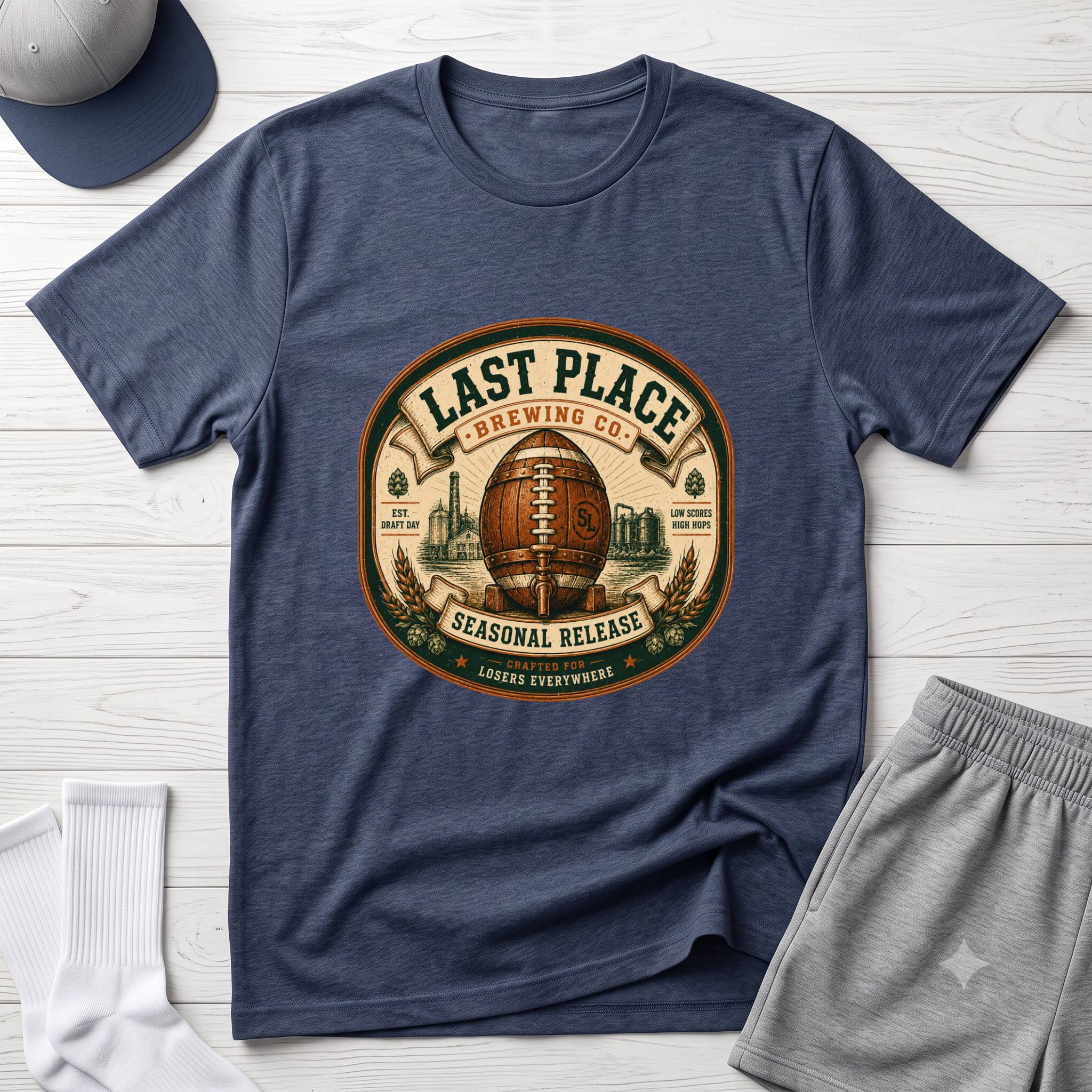 Last Place Brewing Co. Fantasy Football Badge T-Shirt