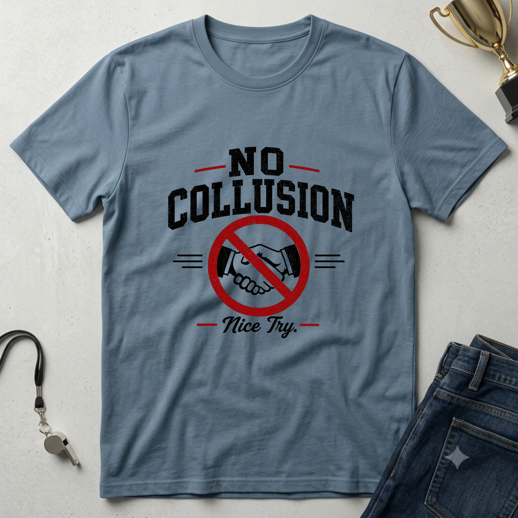 No Collusion Fantasy Football T-Shirt — Political Statement Tee with 'Nice Try' Design