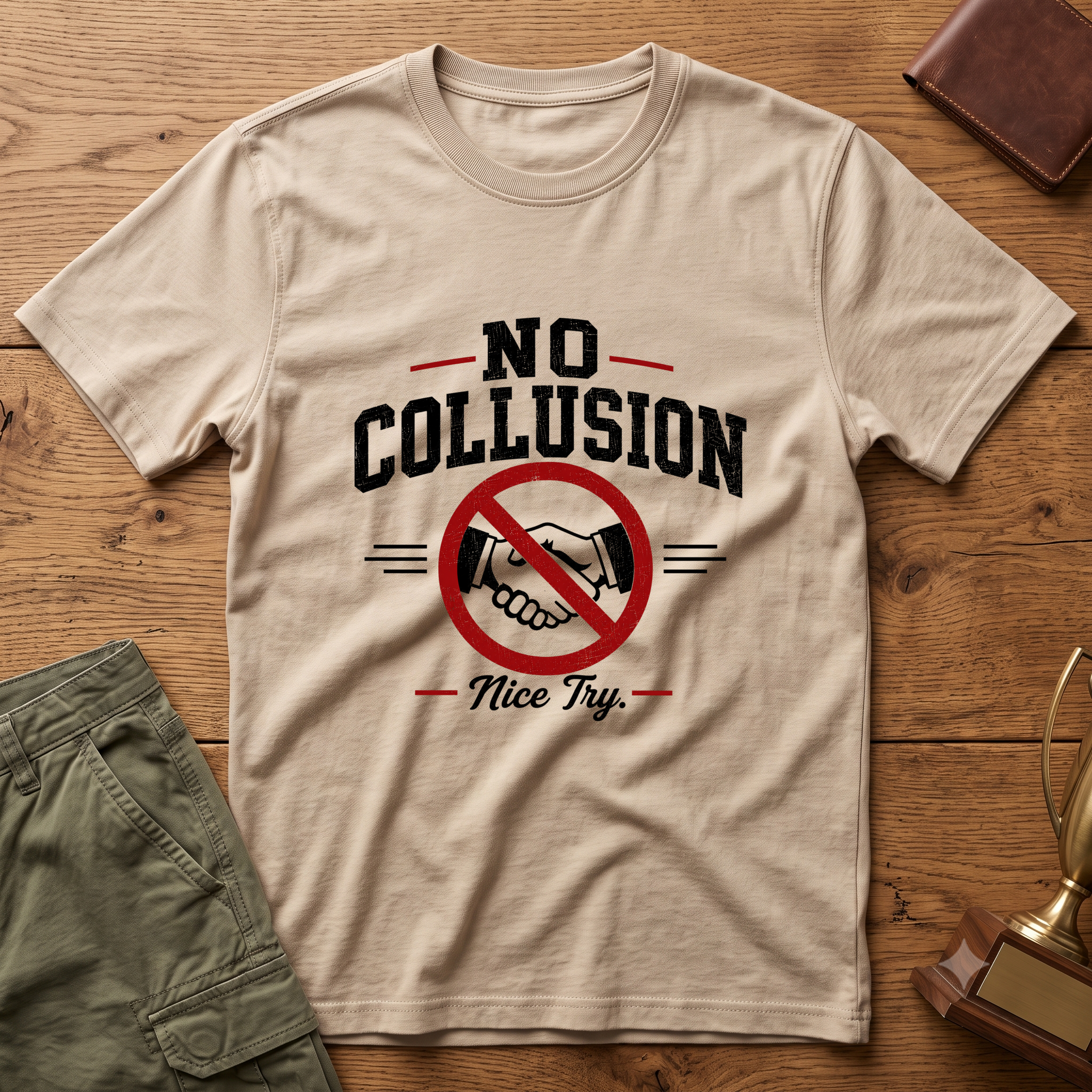 No Collusion Fantasy Football T-Shirt — Political Statement Tee with 'Nice Try' Design