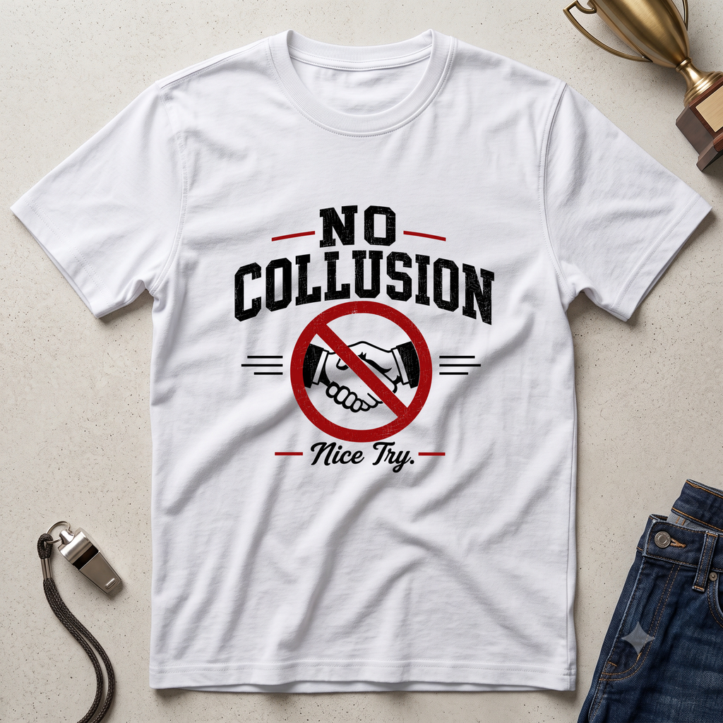 No Collusion Fantasy Football T-Shirt — Political Statement Tee with 'Nice Try' Design