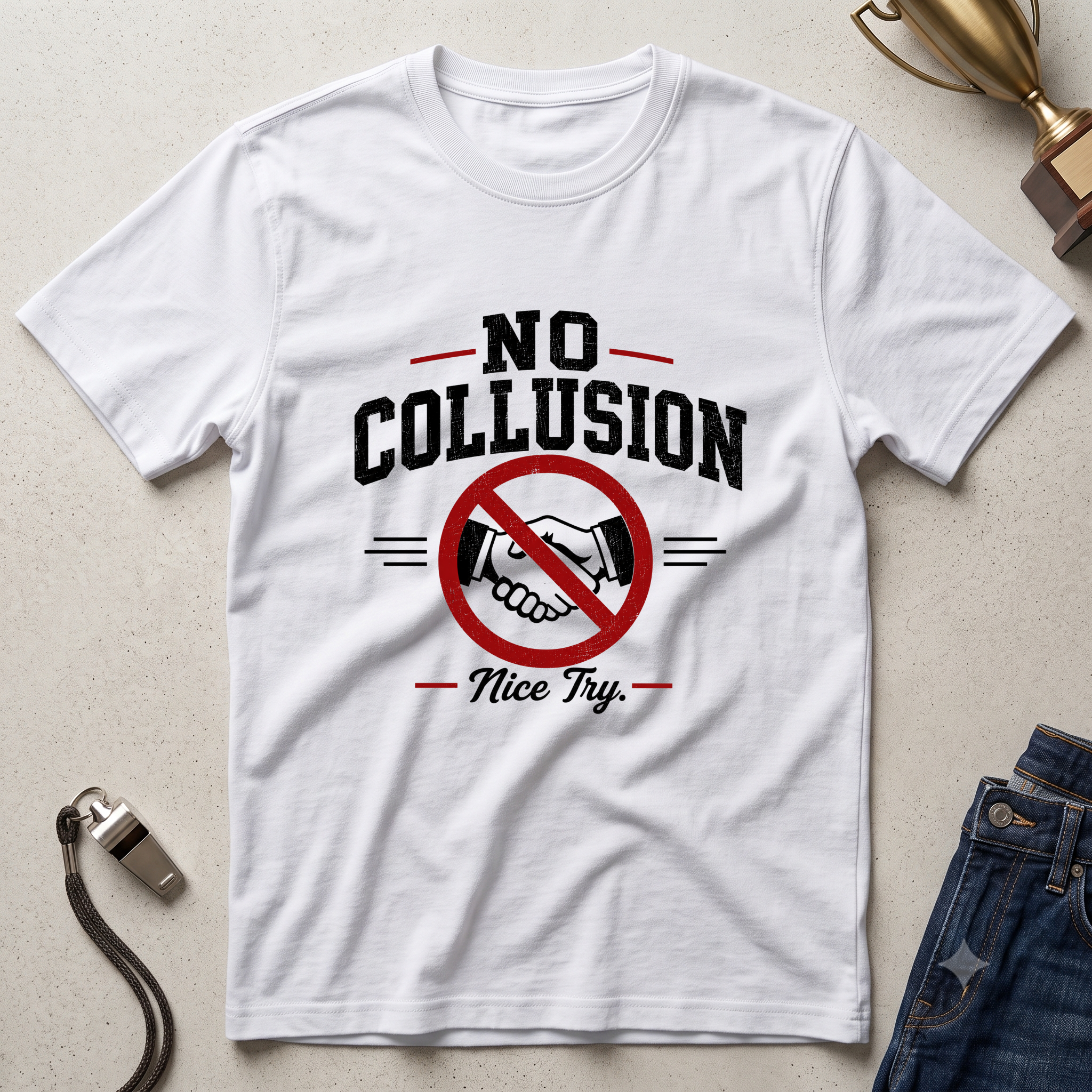 No Collusion Fantasy Football T-Shirt — Political Statement Tee with 'Nice Try' Design