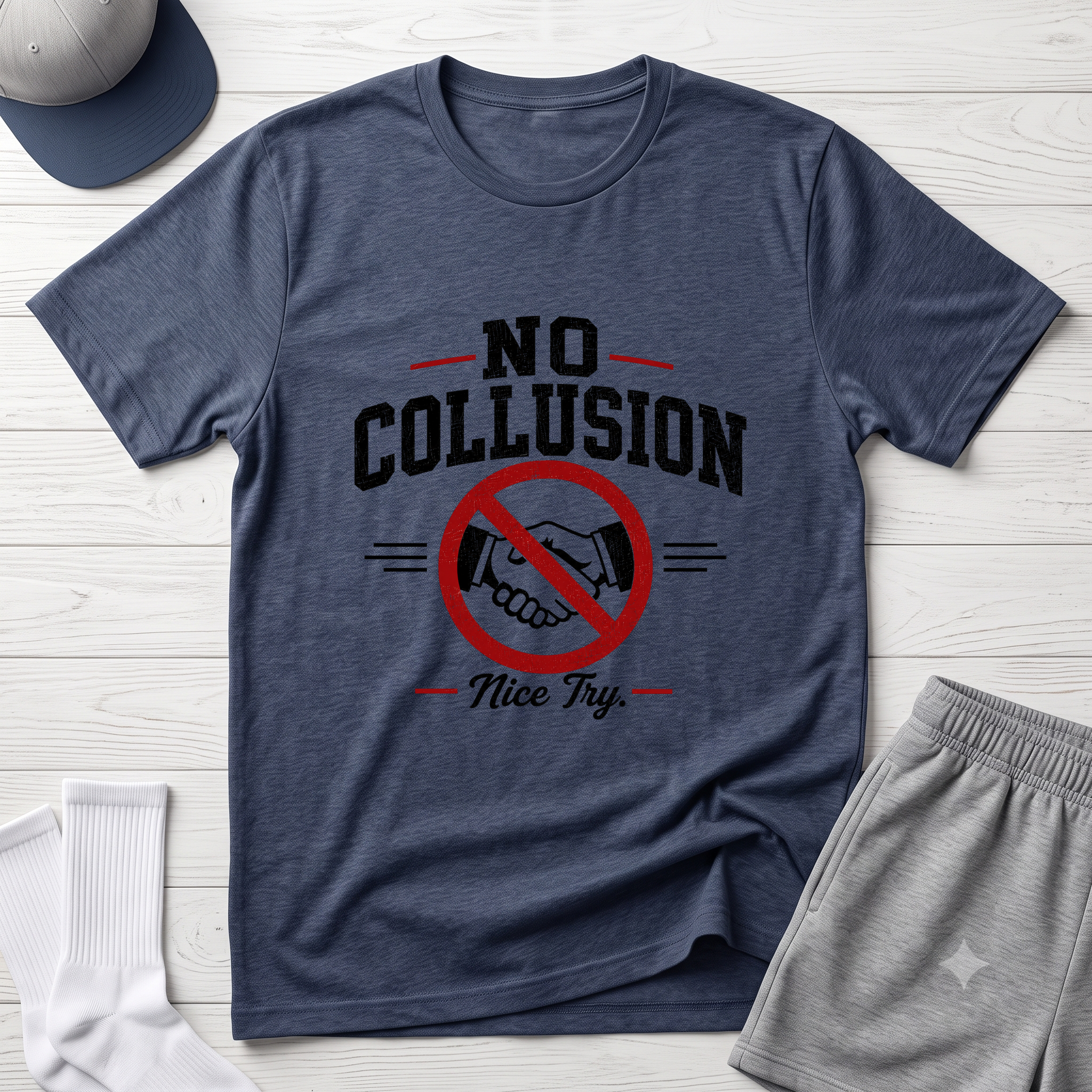 No Collusion Fantasy Football T-Shirt — Political Statement Tee with 'Nice Try' Design