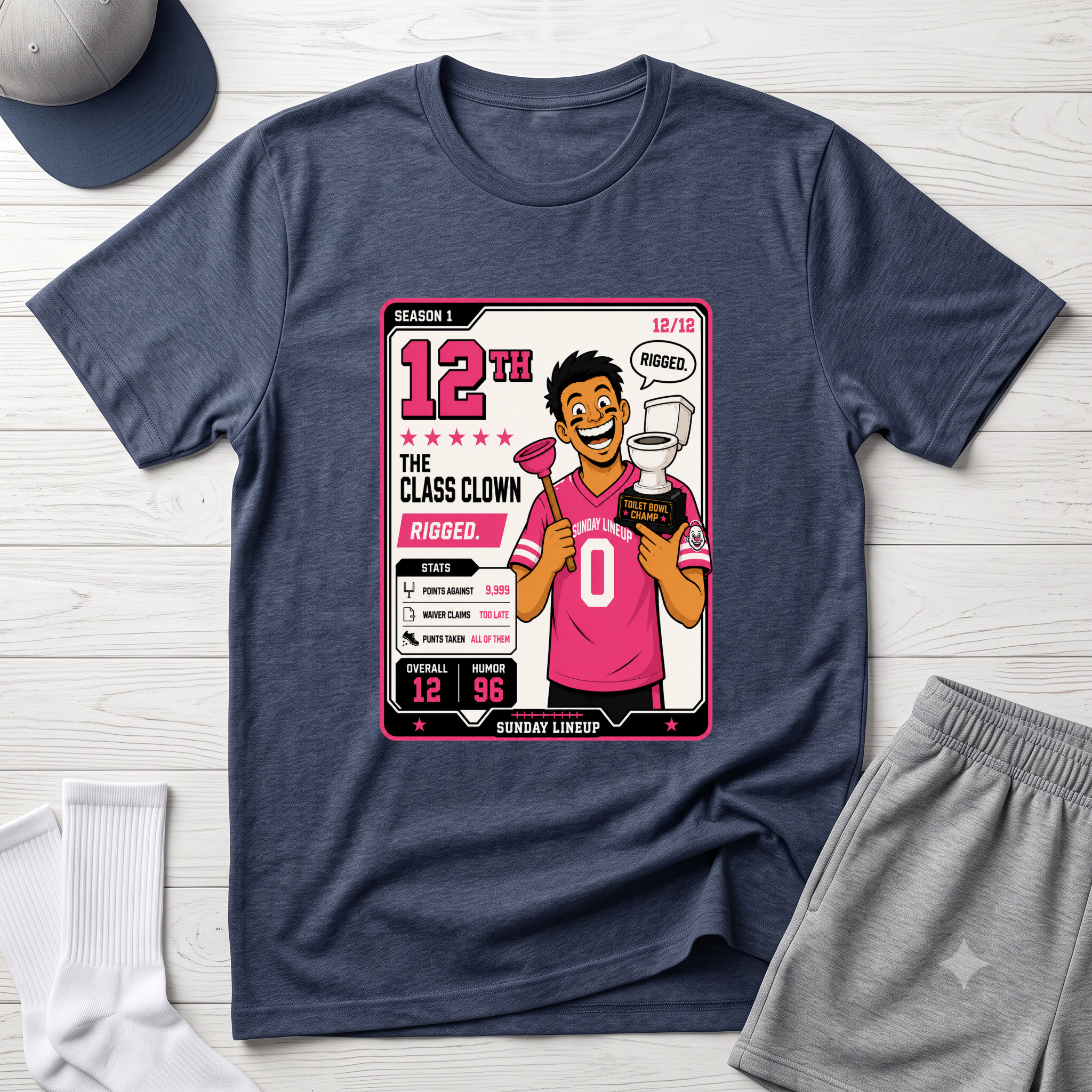 12th Place Fantasy Football - Punishment Class Clown T-Shirt