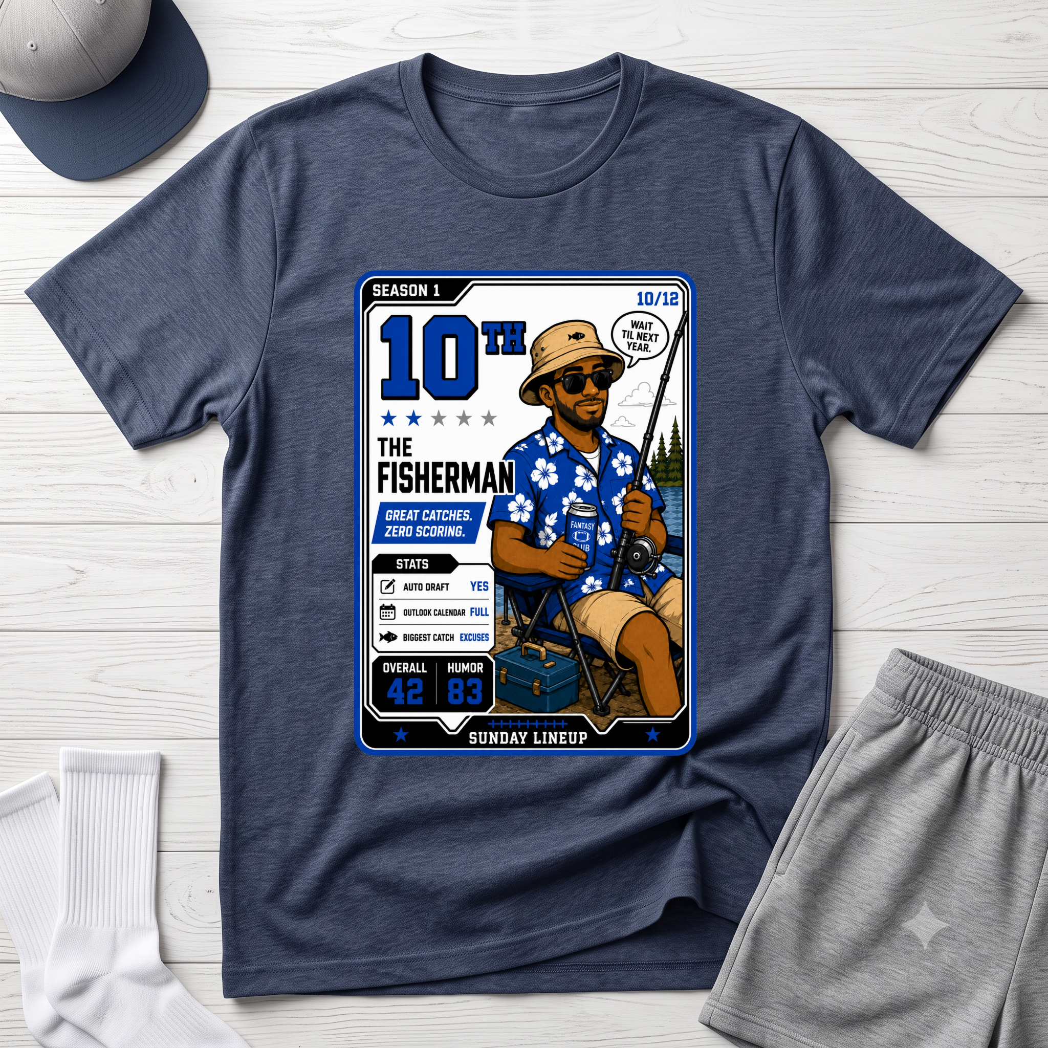 Fisherman 10th Place Fantasy Football T‑Shirt