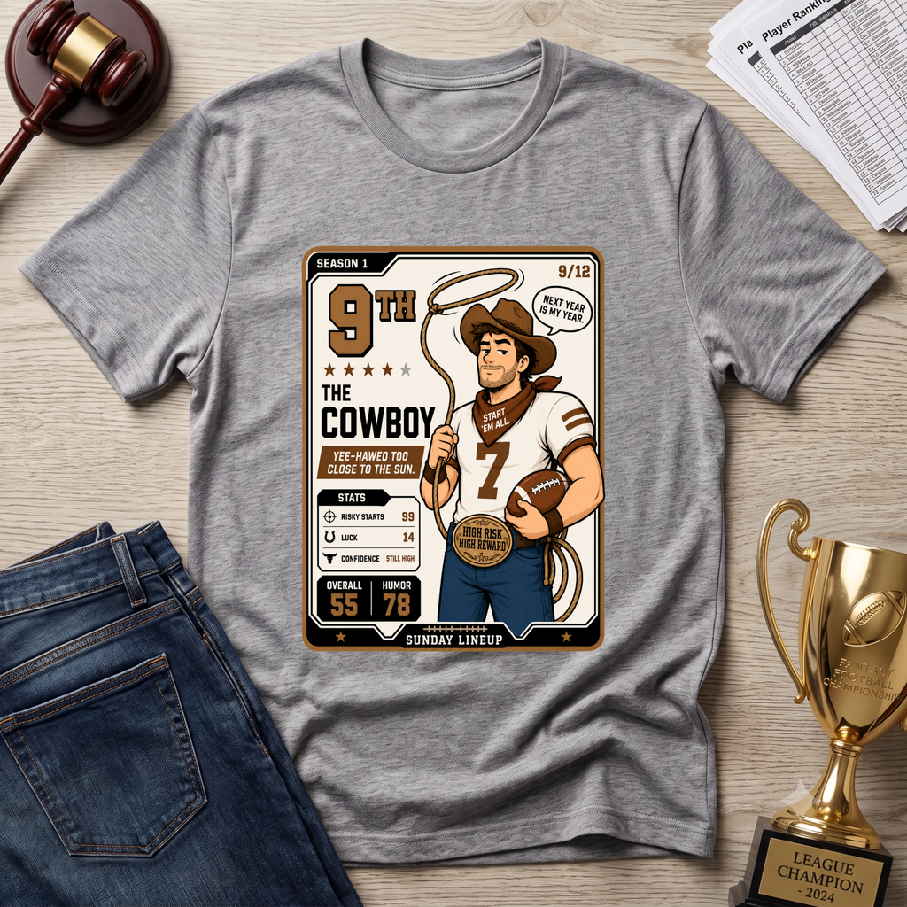 Cowboy Fantasy Football Graphic T‑Shirt — 9th place The Cowboy Sports Tee