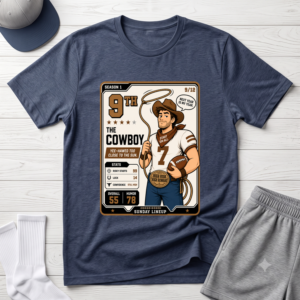 Cowboy Fantasy Football Graphic T‑Shirt — 9th place The Cowboy Sports Tee