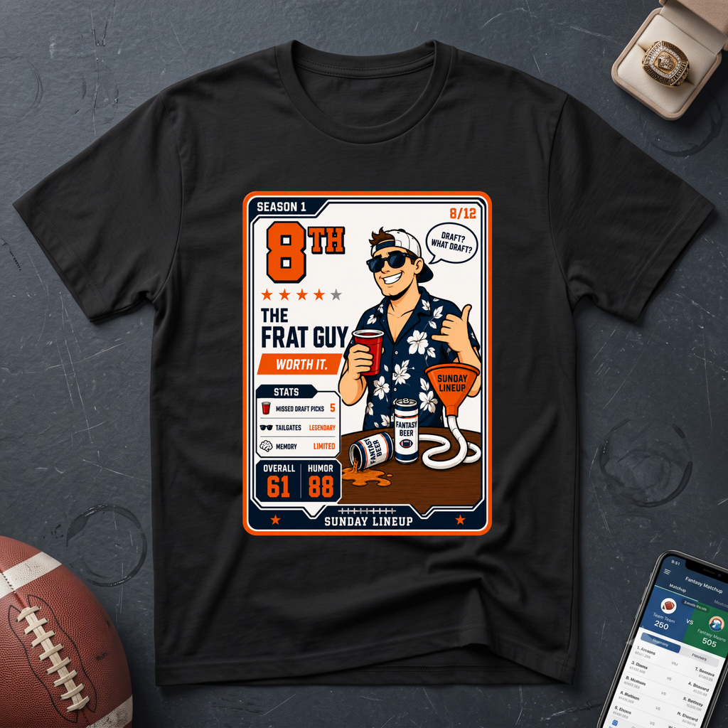 8th Place Fantasy Football Frat Guy Graphic T-Shirt