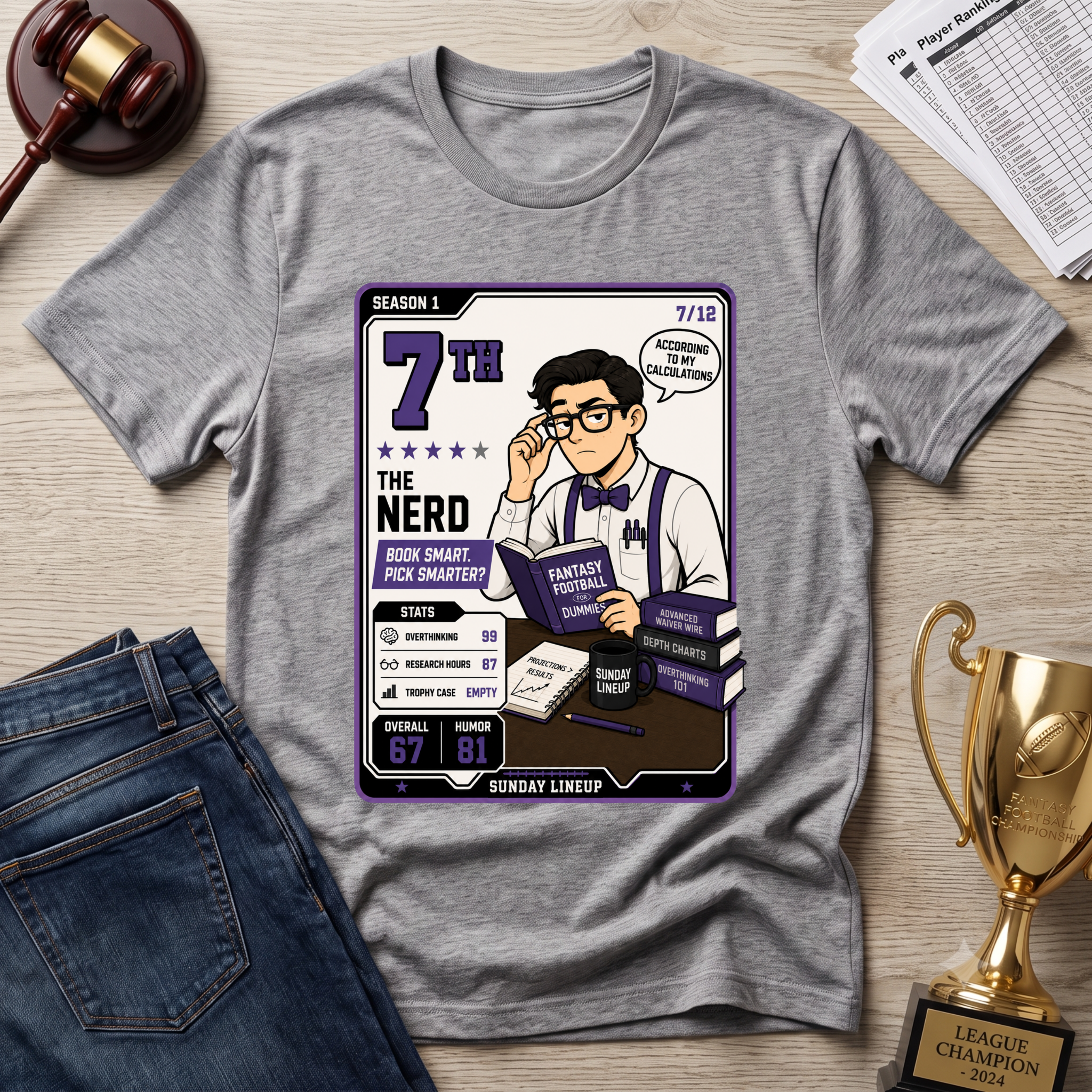 Fantasy Football 7th Place Nerd T-Shirt
